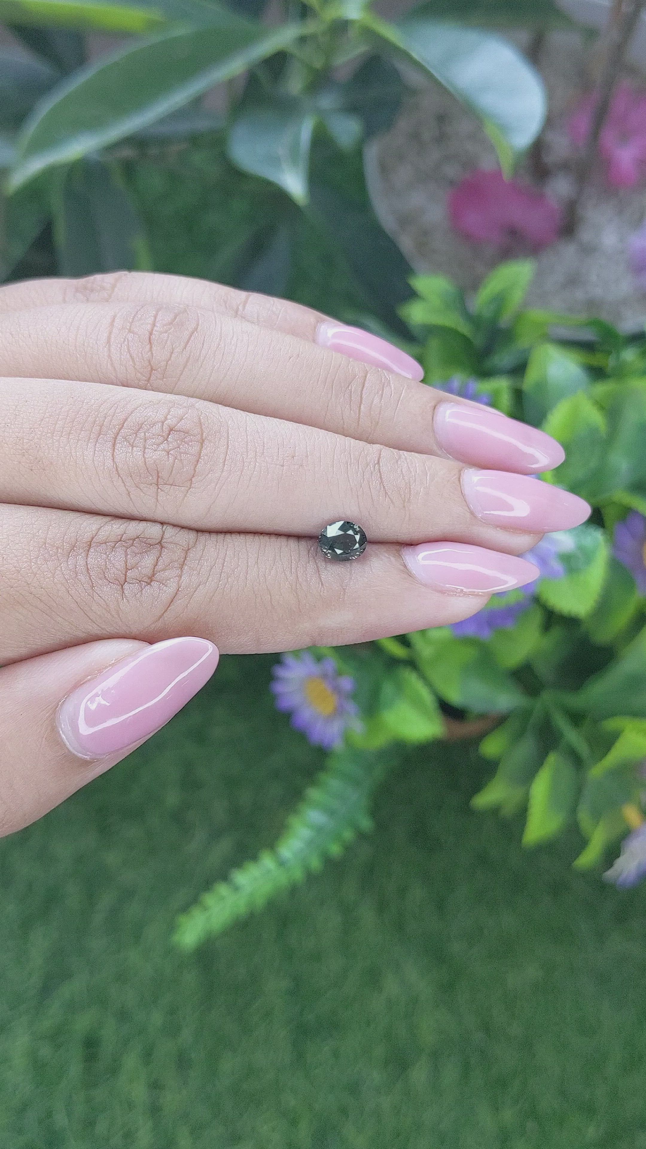 0.93 Ct. Bluish Green Sapphire from Tanzania Size Video