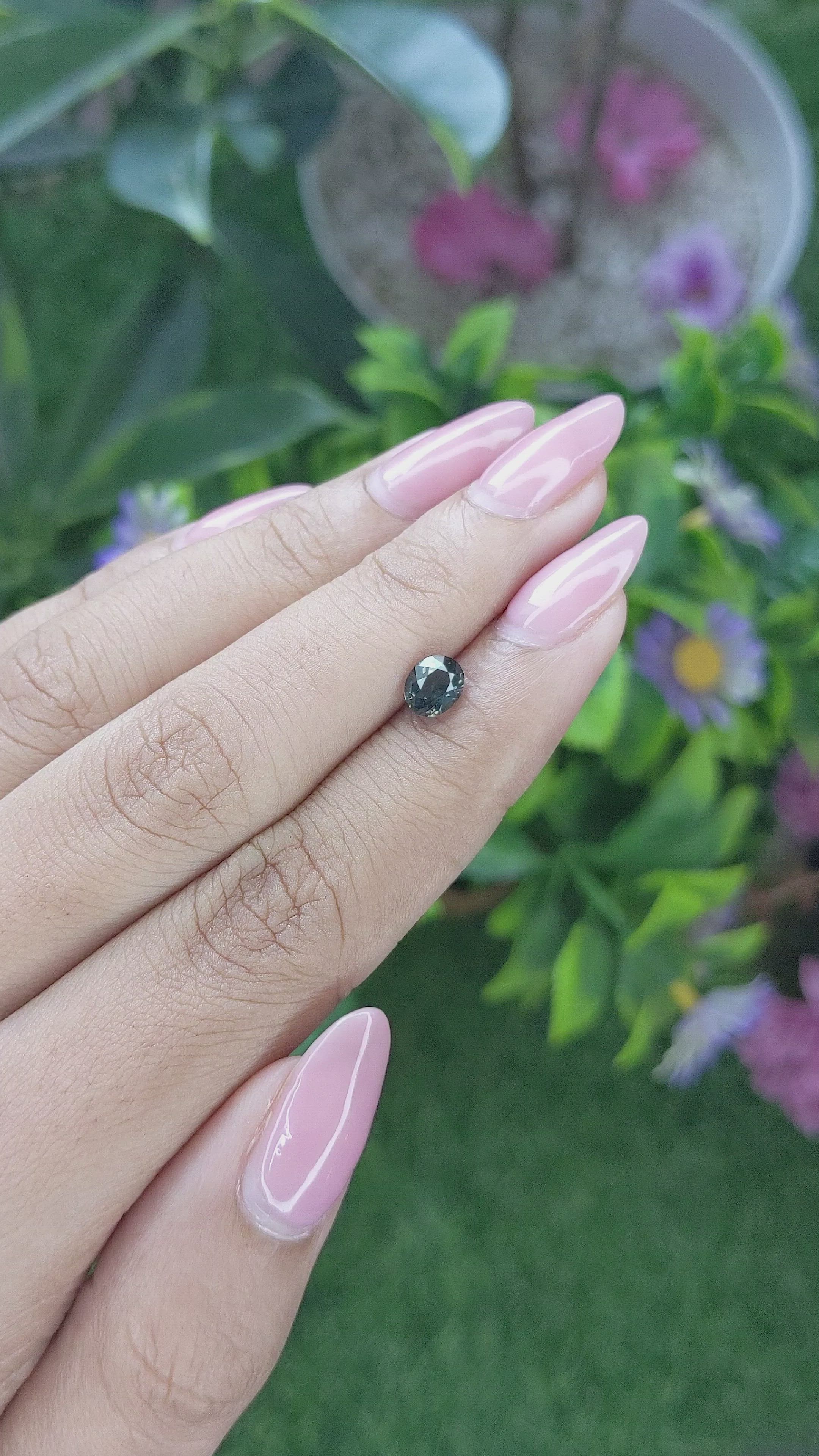 0.93 Ct. Bluish Green Sapphire from Tanzania Size Video