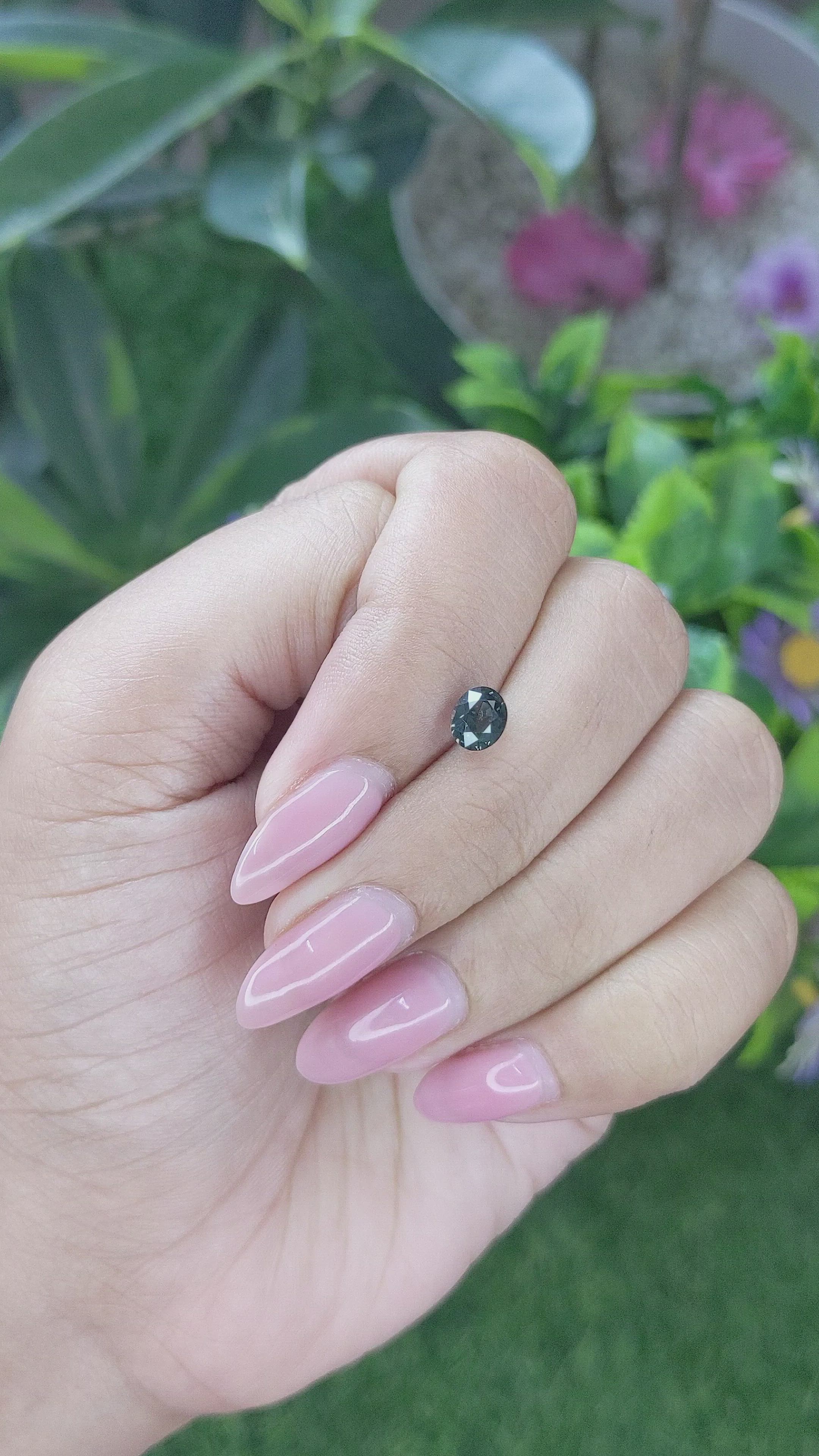 0.93 Ct. Bluish Green Sapphire from Tanzania Size Video