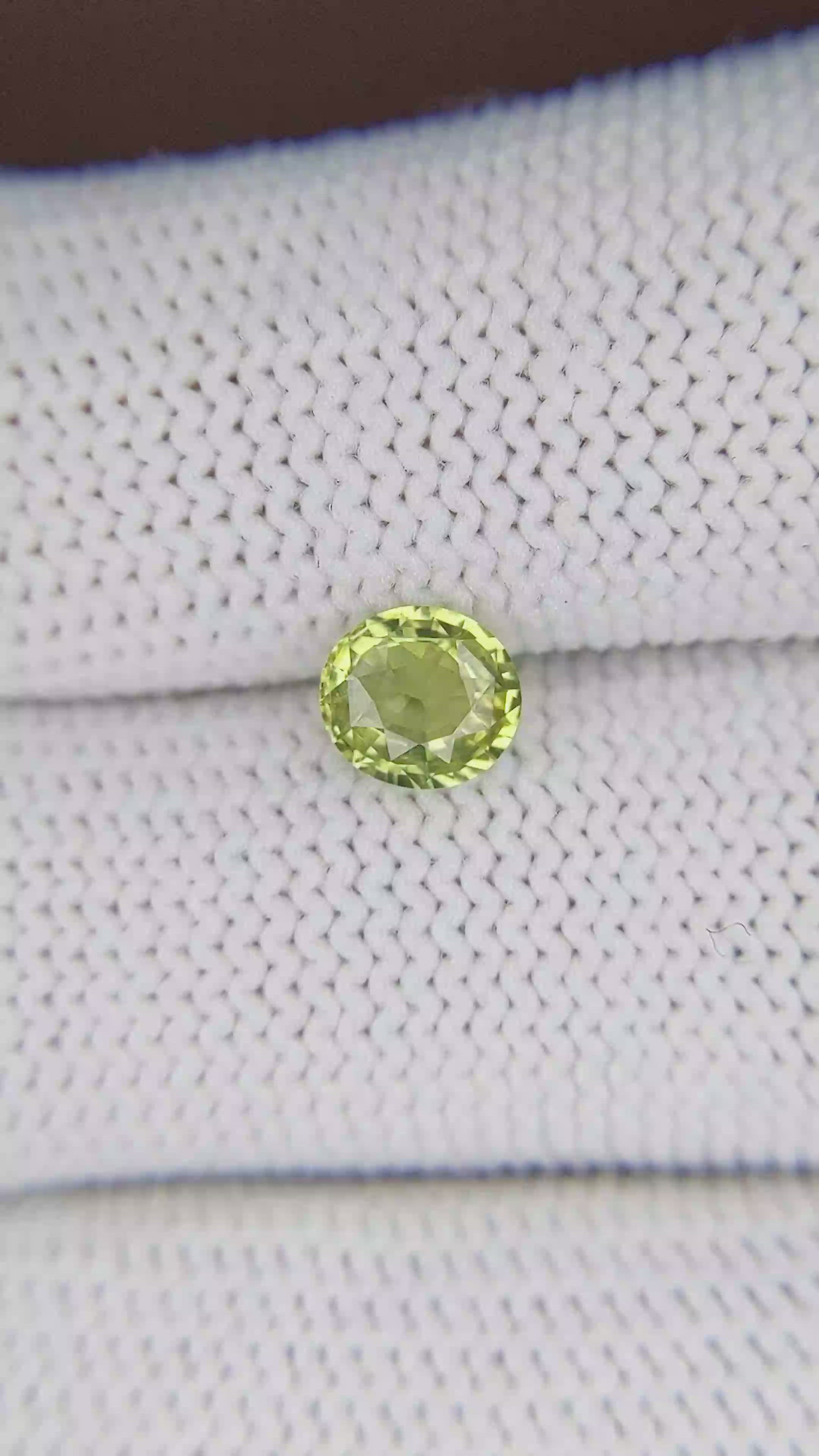 0.96 Ct. Greenish Yellow Sapphire from Tanzania Size Video