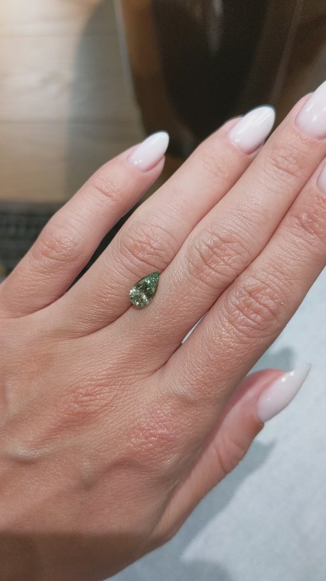 1.58 Ct. Green Sapphire from Montana Size Video