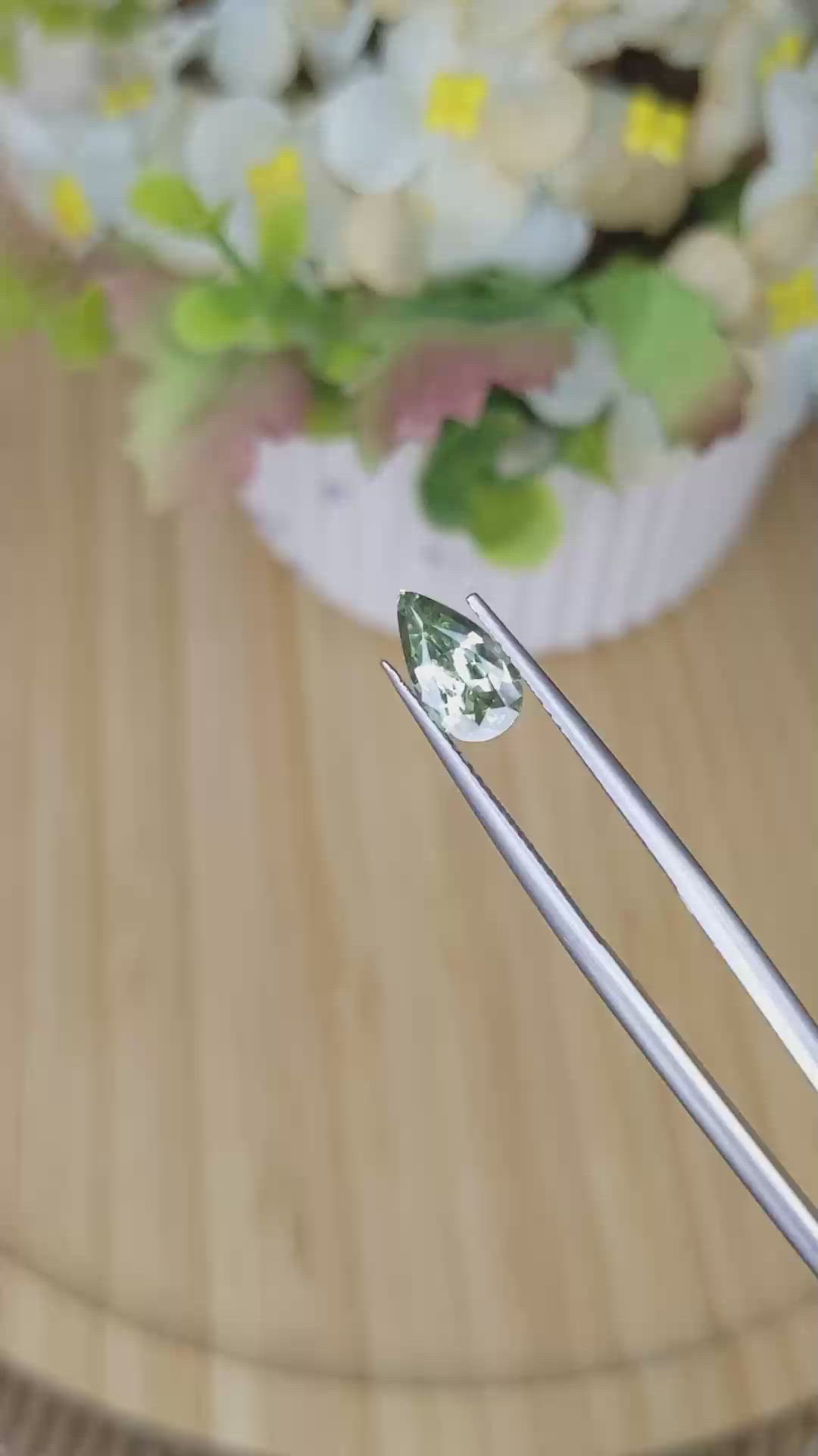 1.58 Ct. Green Sapphire from Montana Size Video