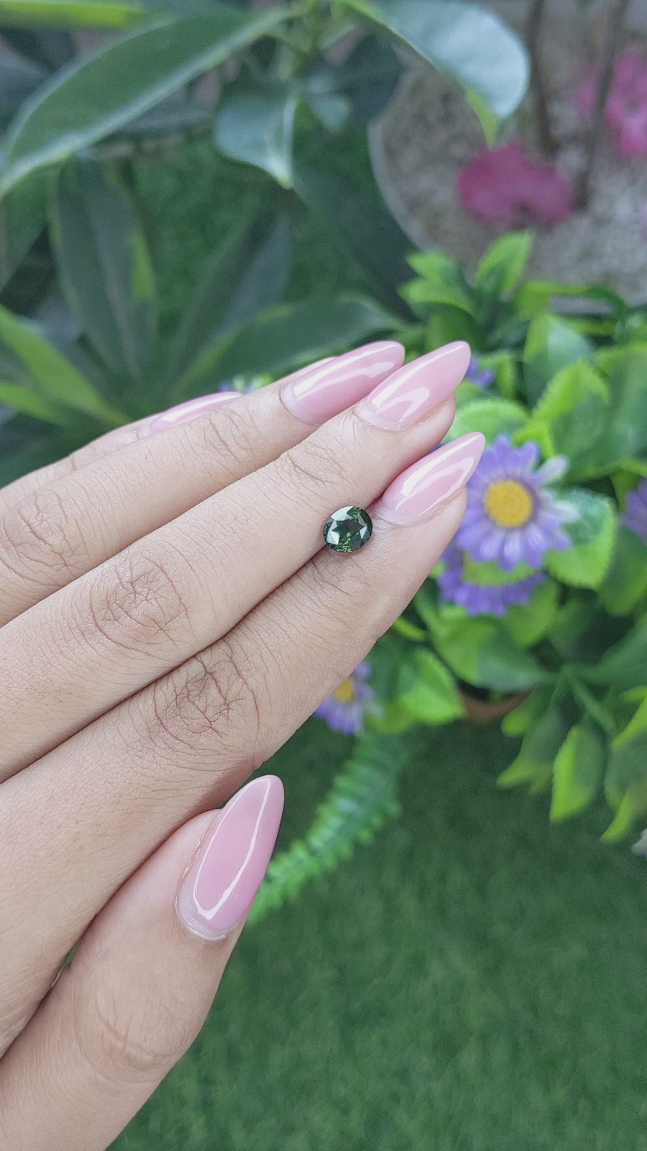 1.00 Ct. Green Sapphire from Tanzania Size Video