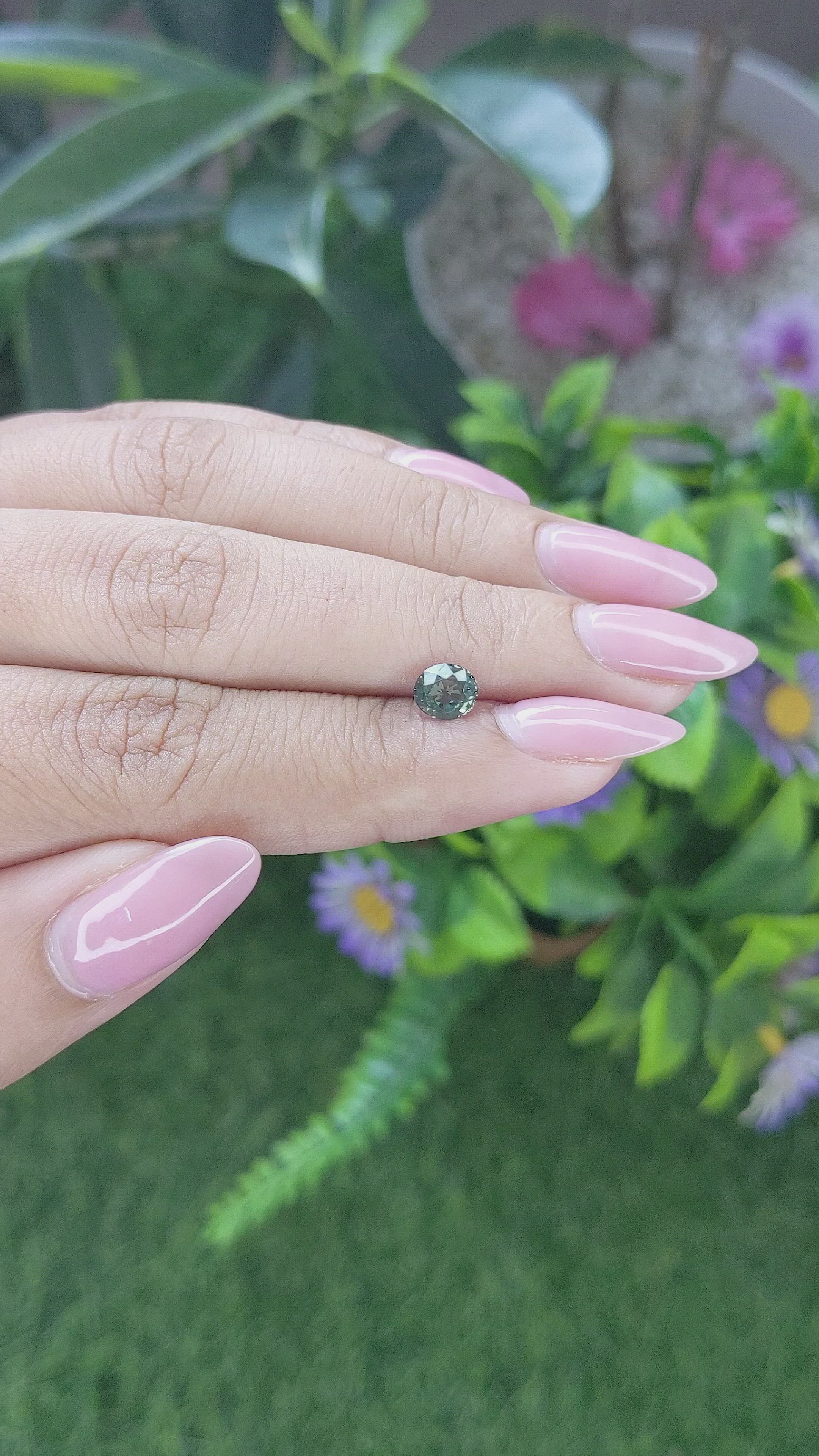 0.83 Ct. Bluish Green Sapphire from Tanzania Size Video