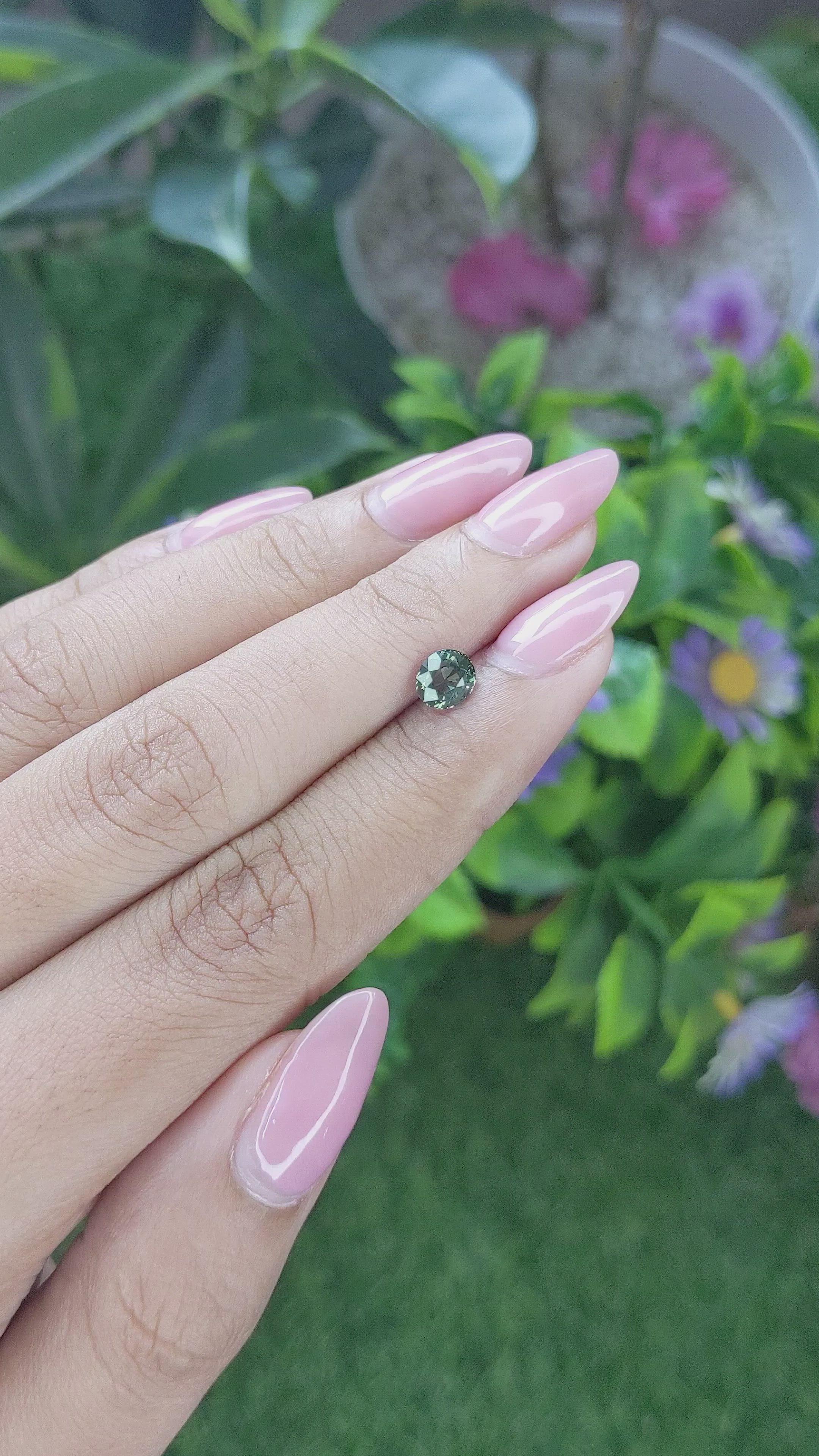 0.83 Ct. Bluish Green Sapphire from Tanzania Size Video