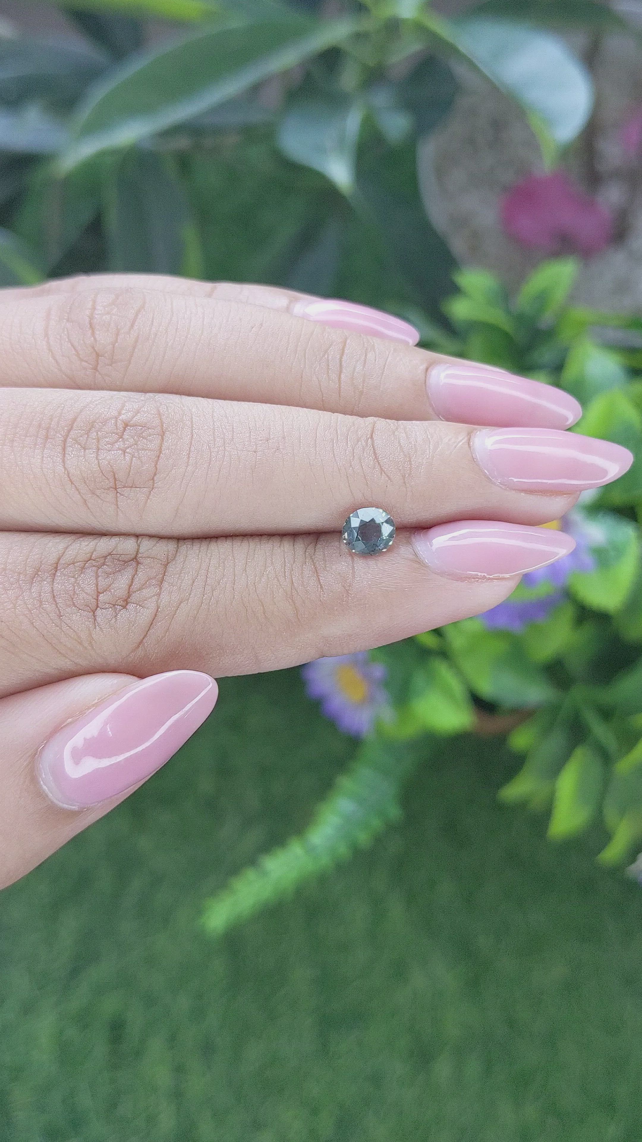 0.79 Ct. Bluish Green Sapphire from Tanzania Size Video