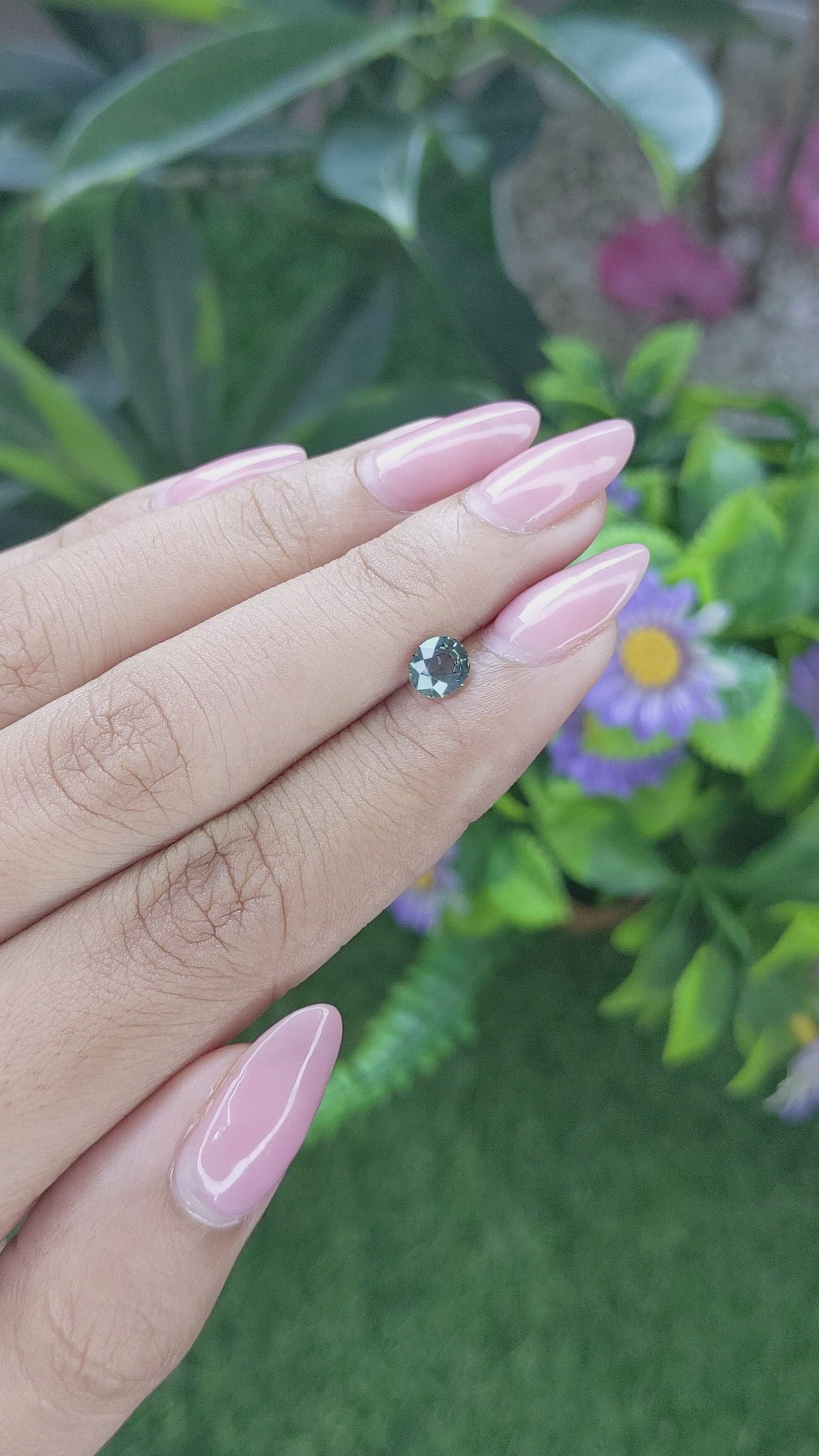 0.79 Ct. Bluish Green Sapphire from Tanzania Size Video