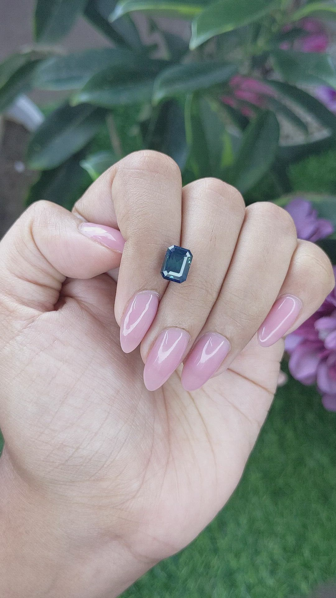 3.02 Ct. Greenish Blue Sapphire from Madagascar Size Video