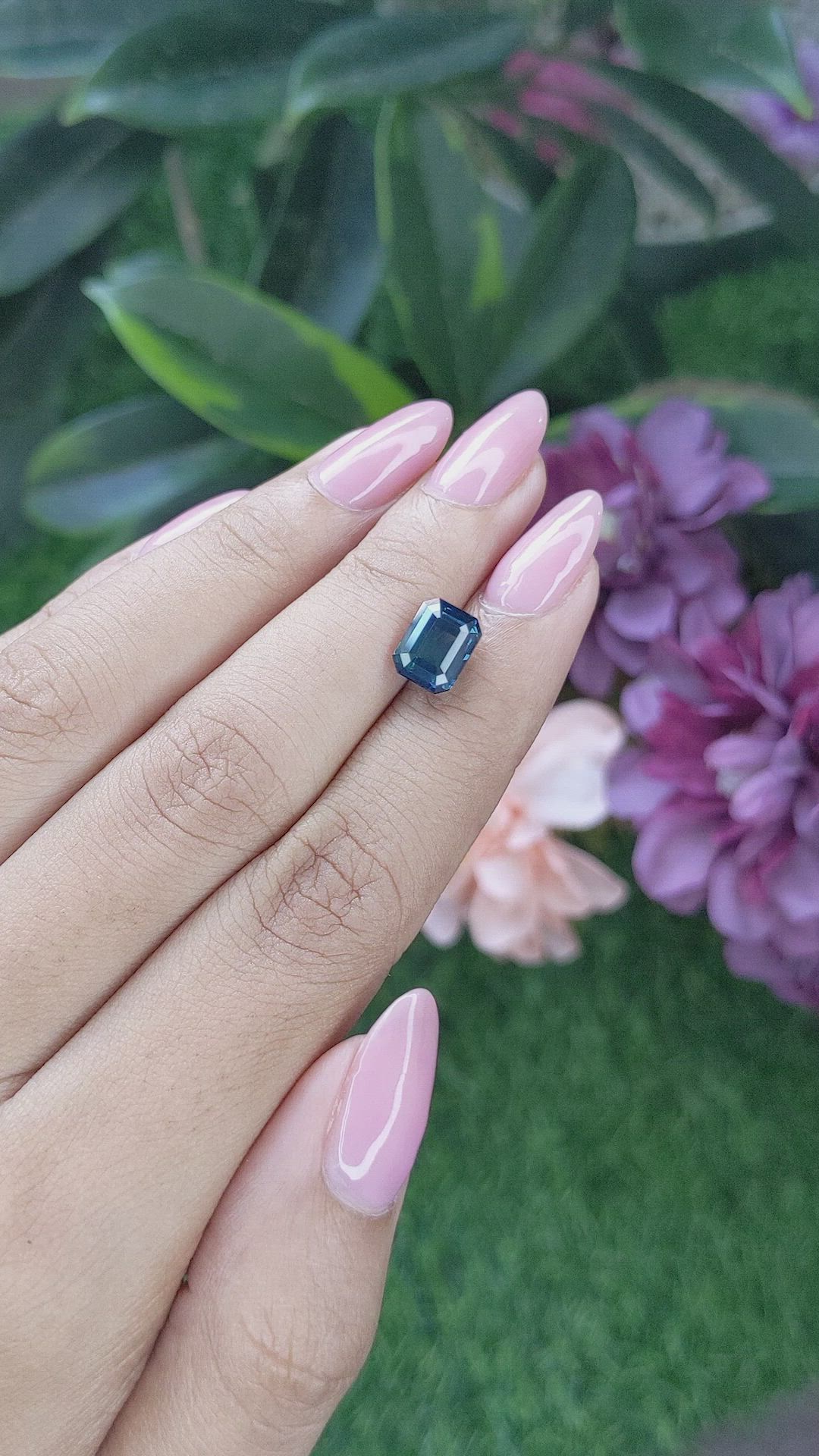 3.02 Ct. Greenish Blue Sapphire from Madagascar Size Video