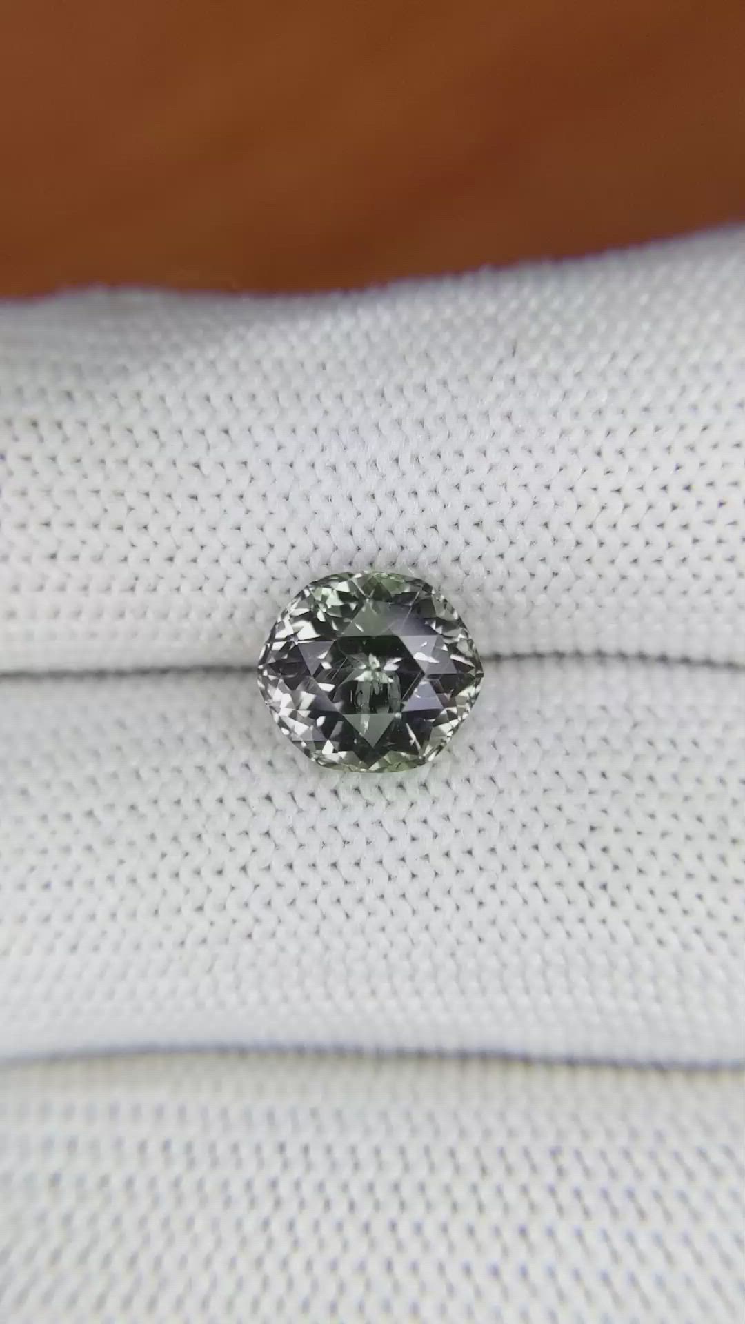 3.54 Ct. Green Sapphire from Montana Size Video