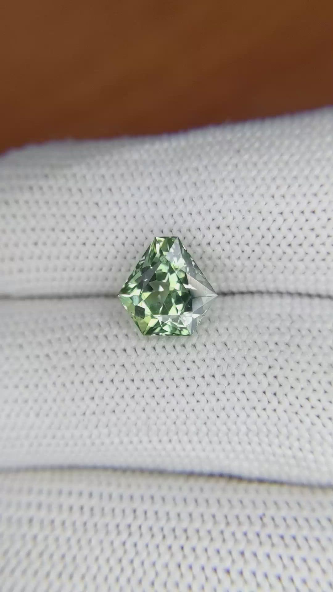 2.96 Ct. Green Sapphire from Montana Size Video
