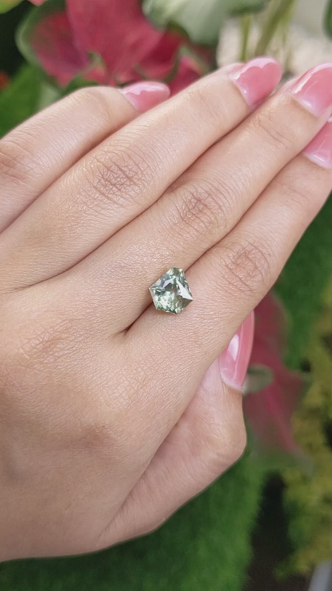 2.96 Ct. Green Sapphire from Montana Size Video