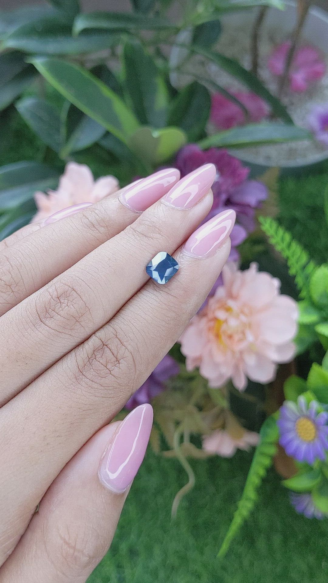 1.85 Ct. Greenish Blue Sapphire from Tanzania Size Video