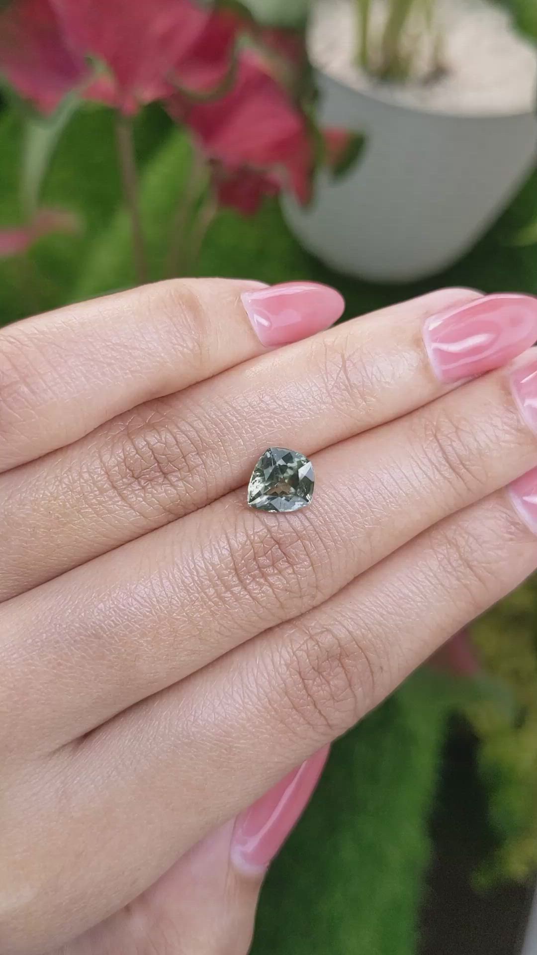 2.38 Ct. Green Sapphire from Montana Size Video