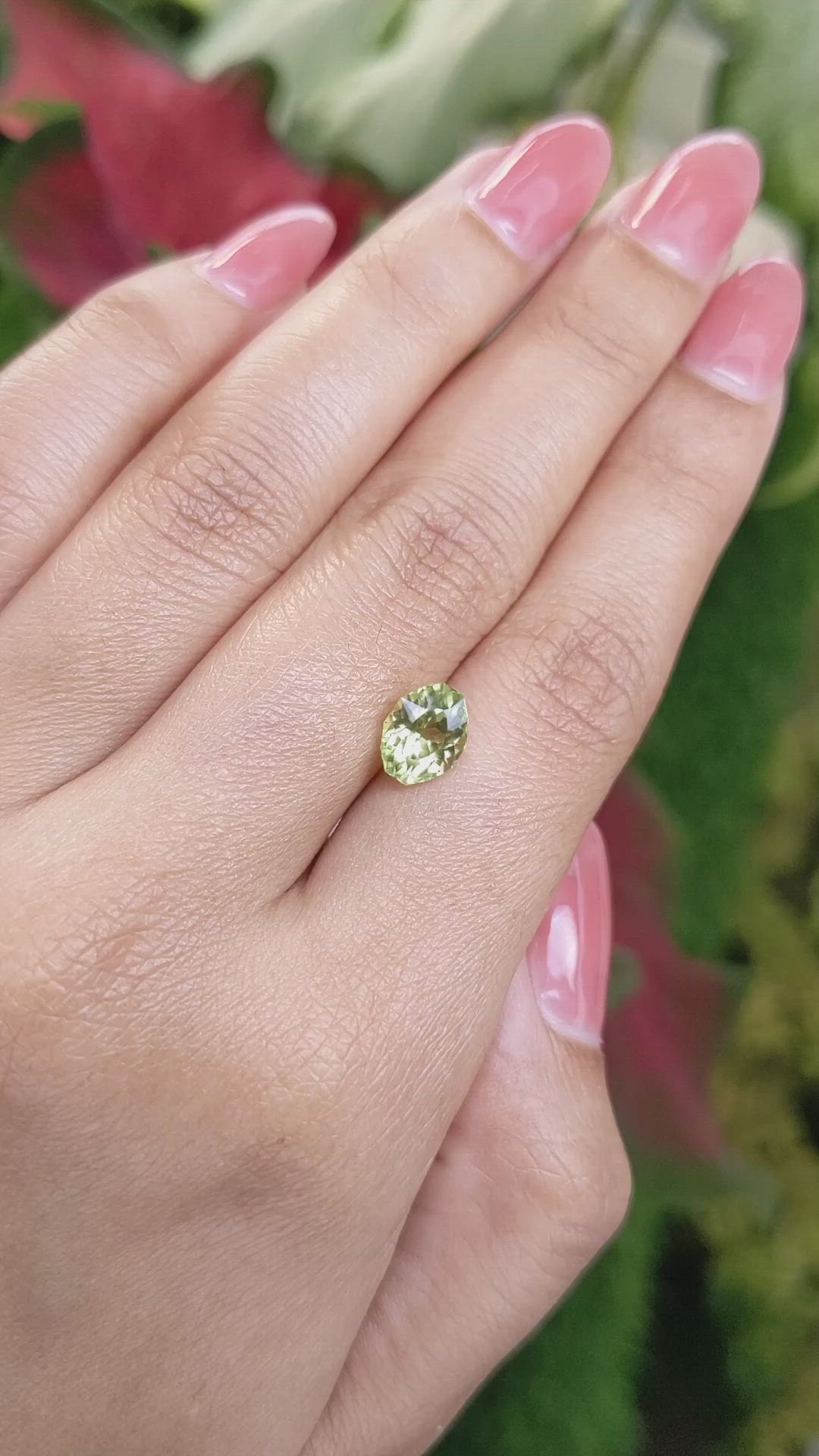 2.02 Ct. Yellowish Green Sapphire from Montana Size Video