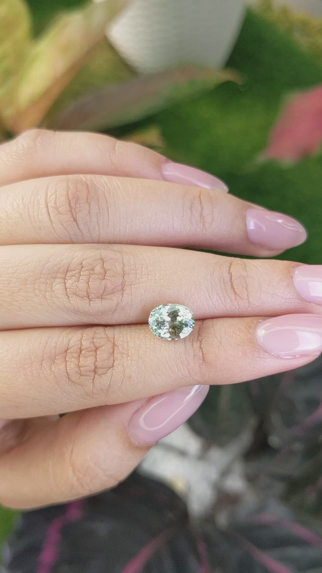 2.53 Ct. Green Sapphire from Montana Size Video