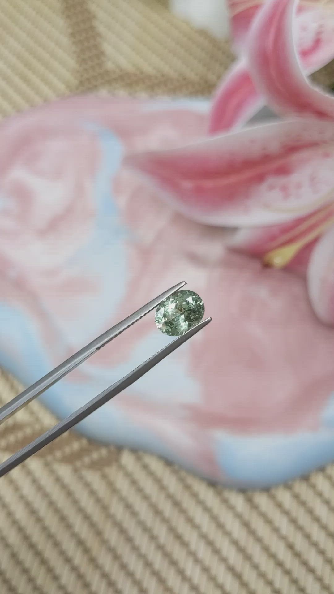 2.53 Ct. Green Sapphire from Montana Size Video
