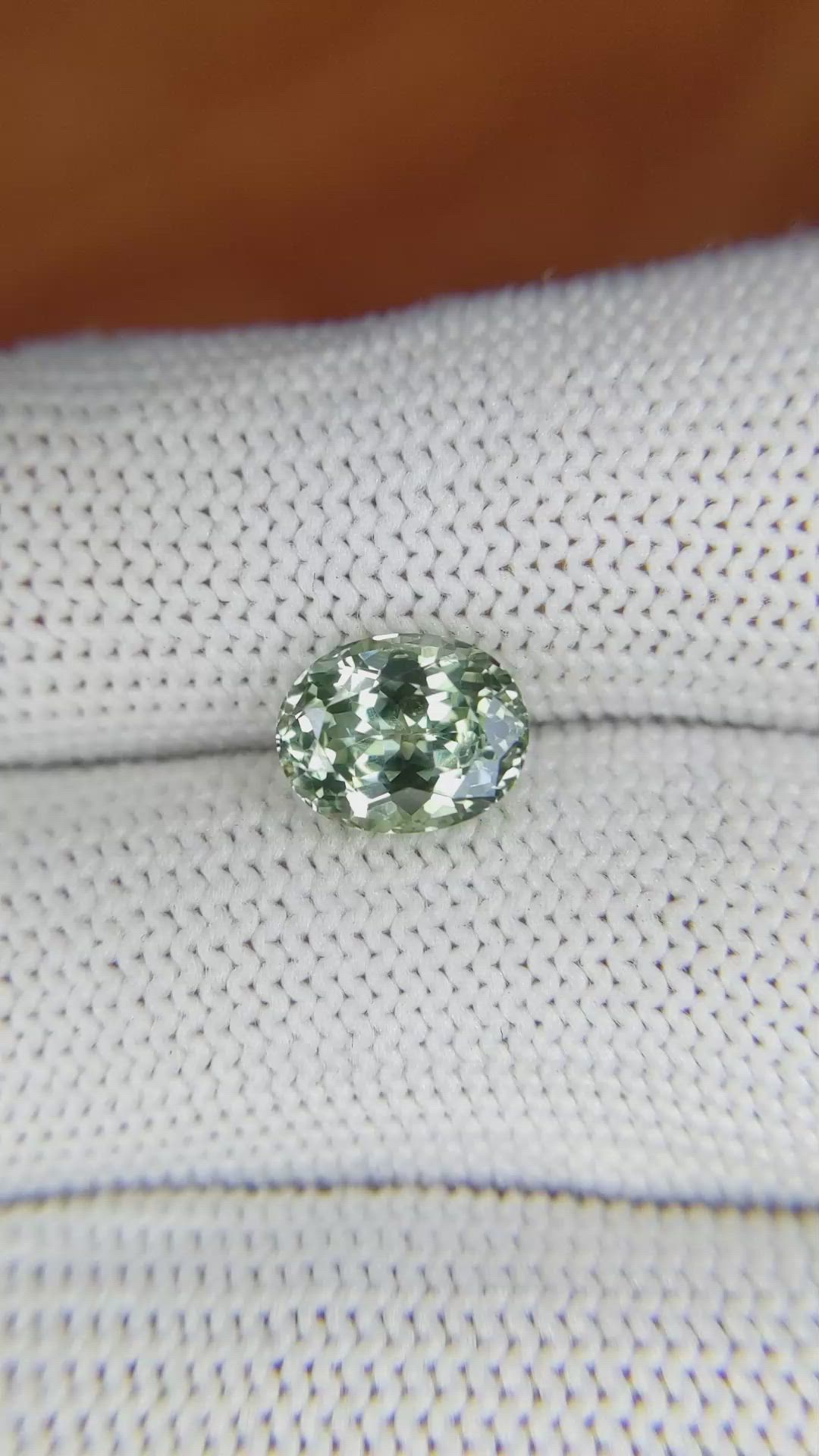 2.53 Ct. Green Sapphire from Montana Size Video
