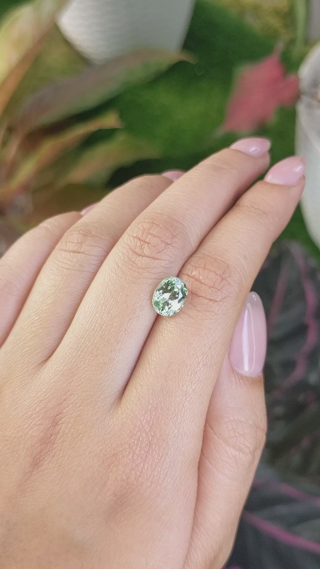 2.53 Ct. Green Sapphire from Montana Size Video