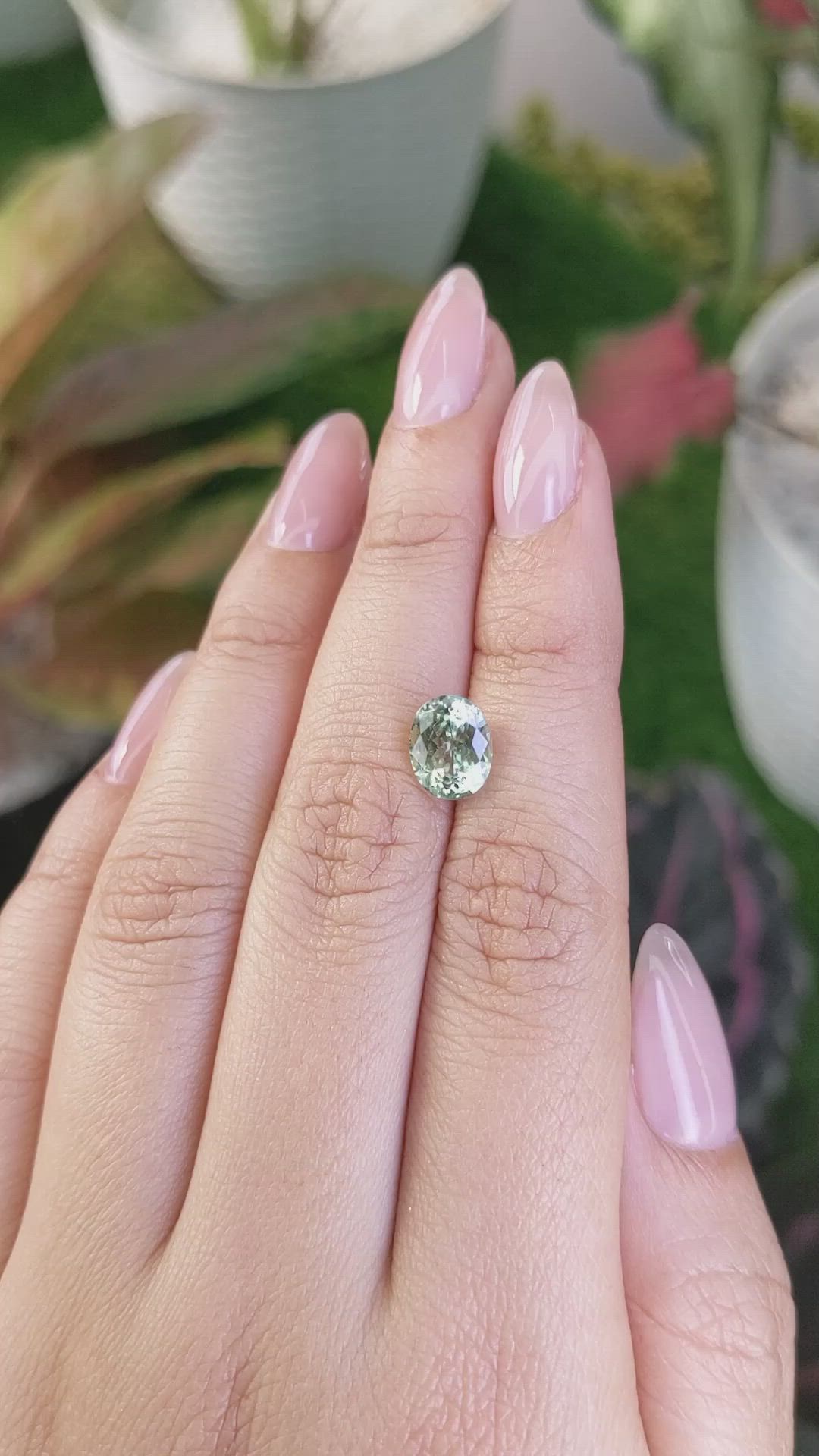 2.53 Ct. Green Sapphire from Montana Size Video