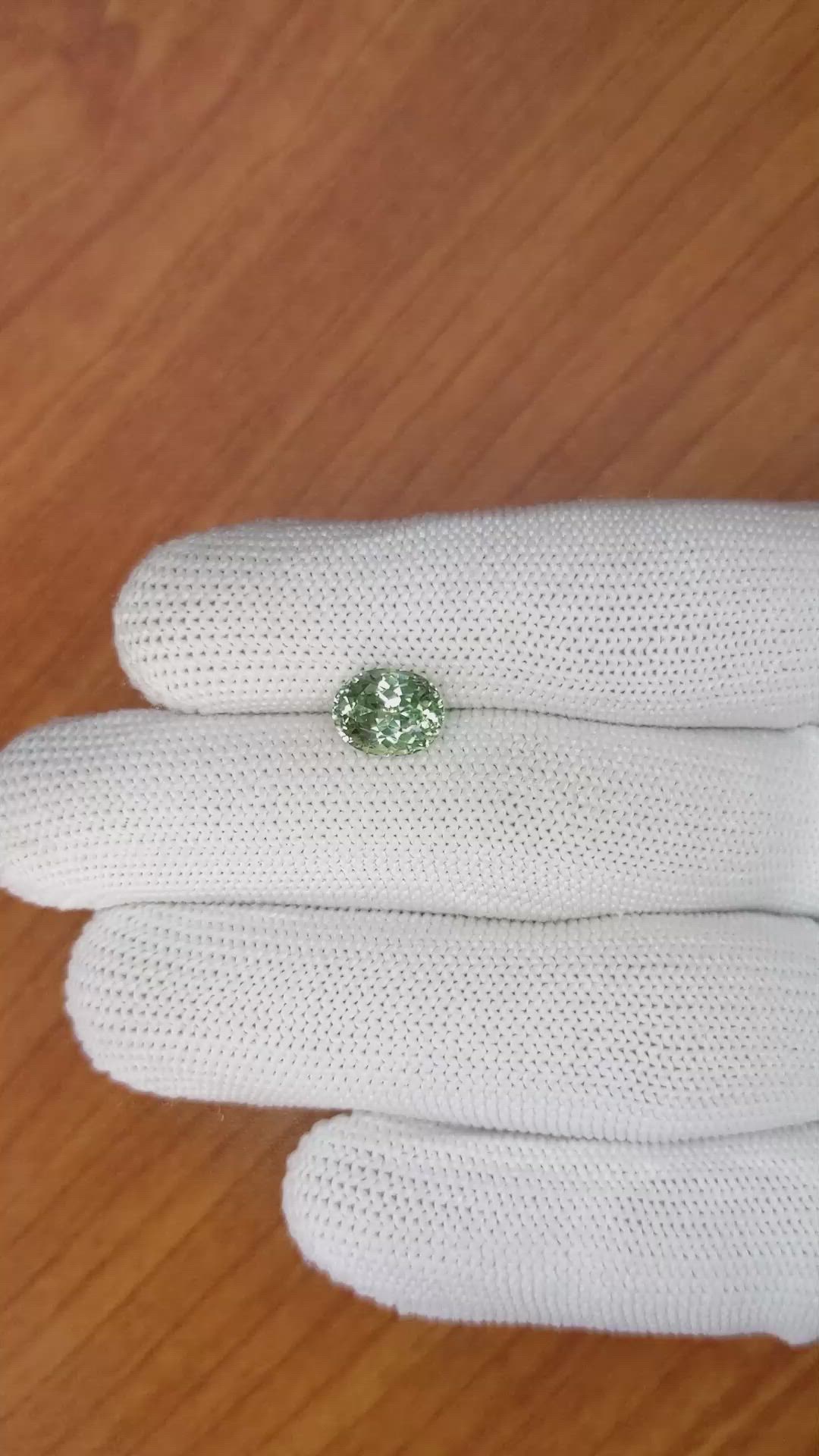 2.53 Ct. Green Sapphire from Montana Size Video