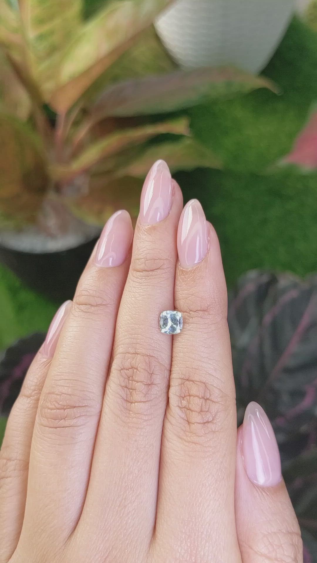 0.92 Ct. Greyish Blue Sapphire from Montana Size Video