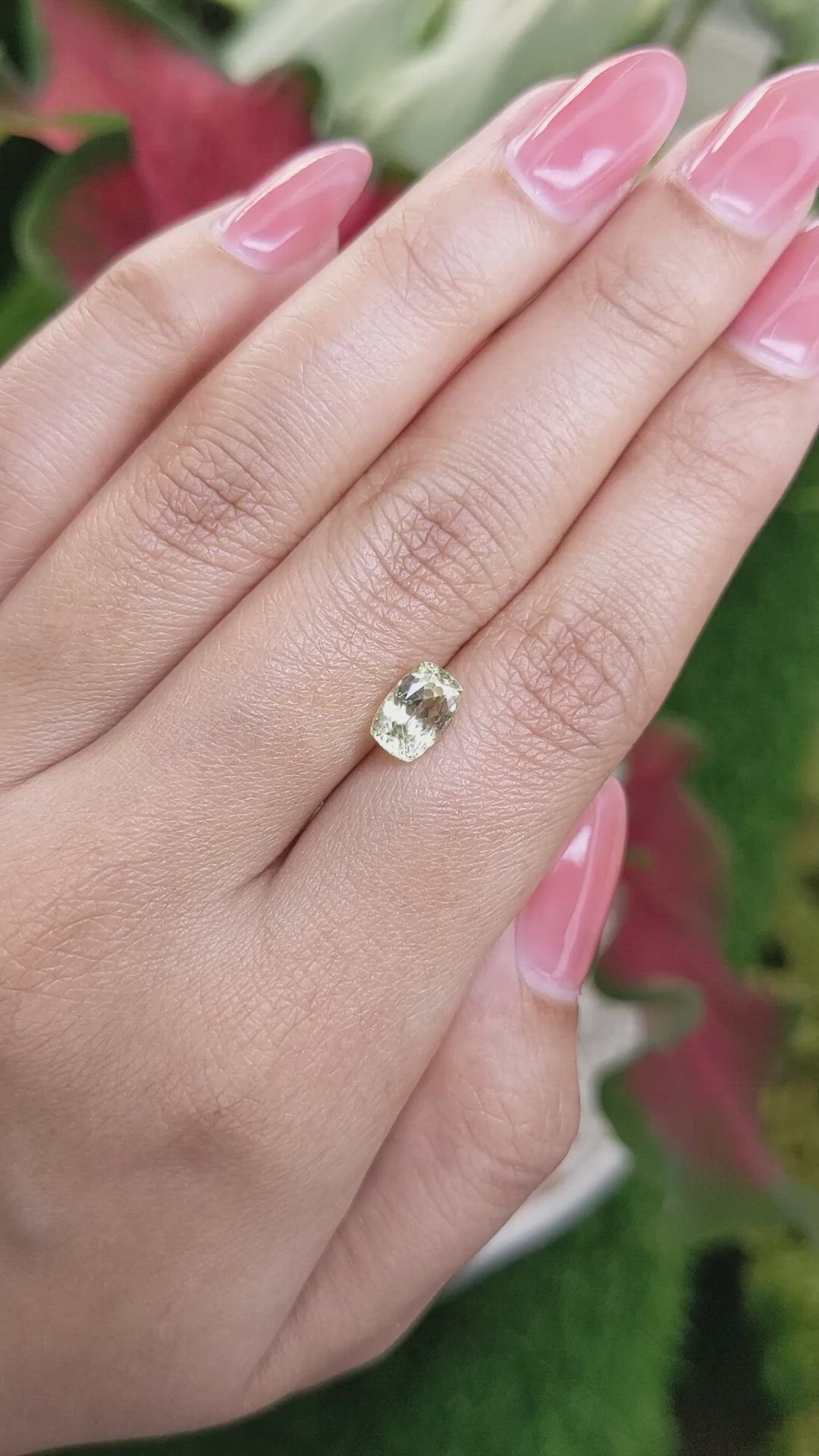 1.81 Ct. Greenish Yellow Sapphire from Montana Size Video