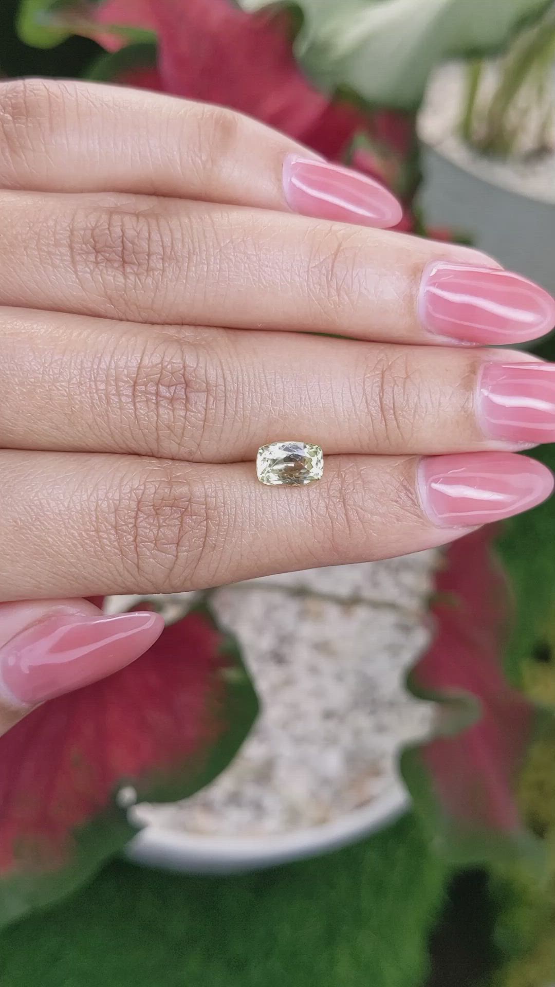 1.81 Ct. Greenish Yellow Sapphire from Montana Size Video