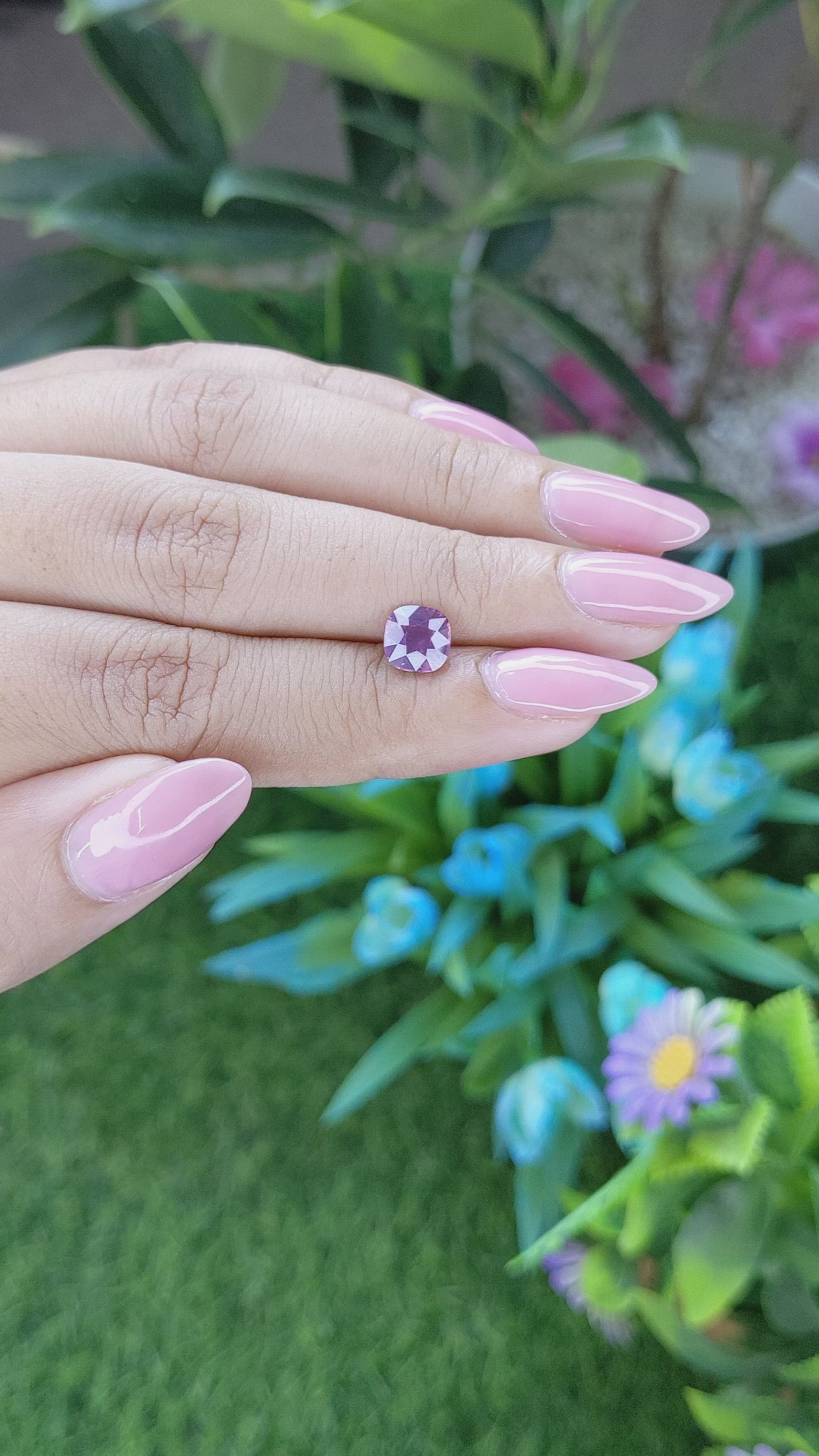 1.52 Ct. Purplish Pink Sapphire from Madagascar Size Video