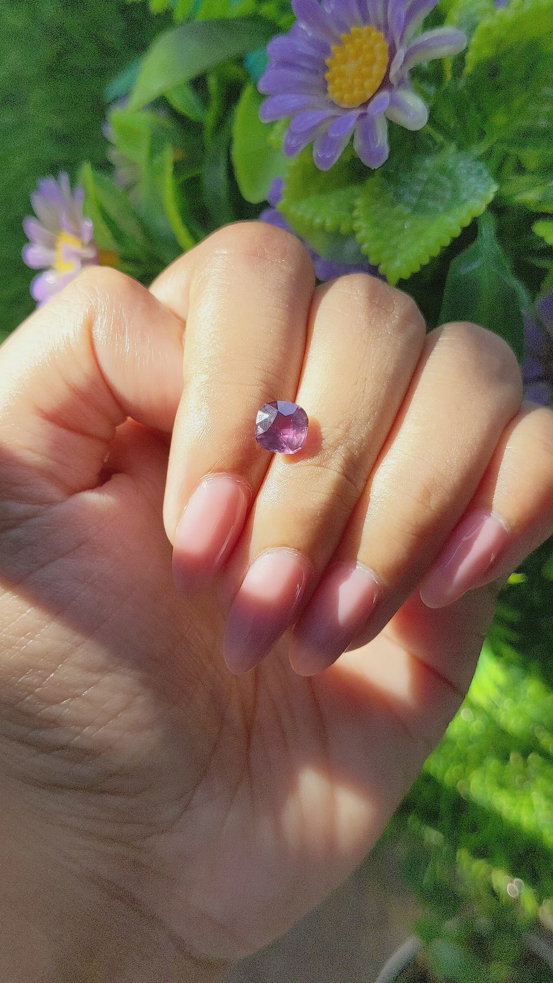 1.52 Ct. Purplish Pink Sapphire from Madagascar Size Video