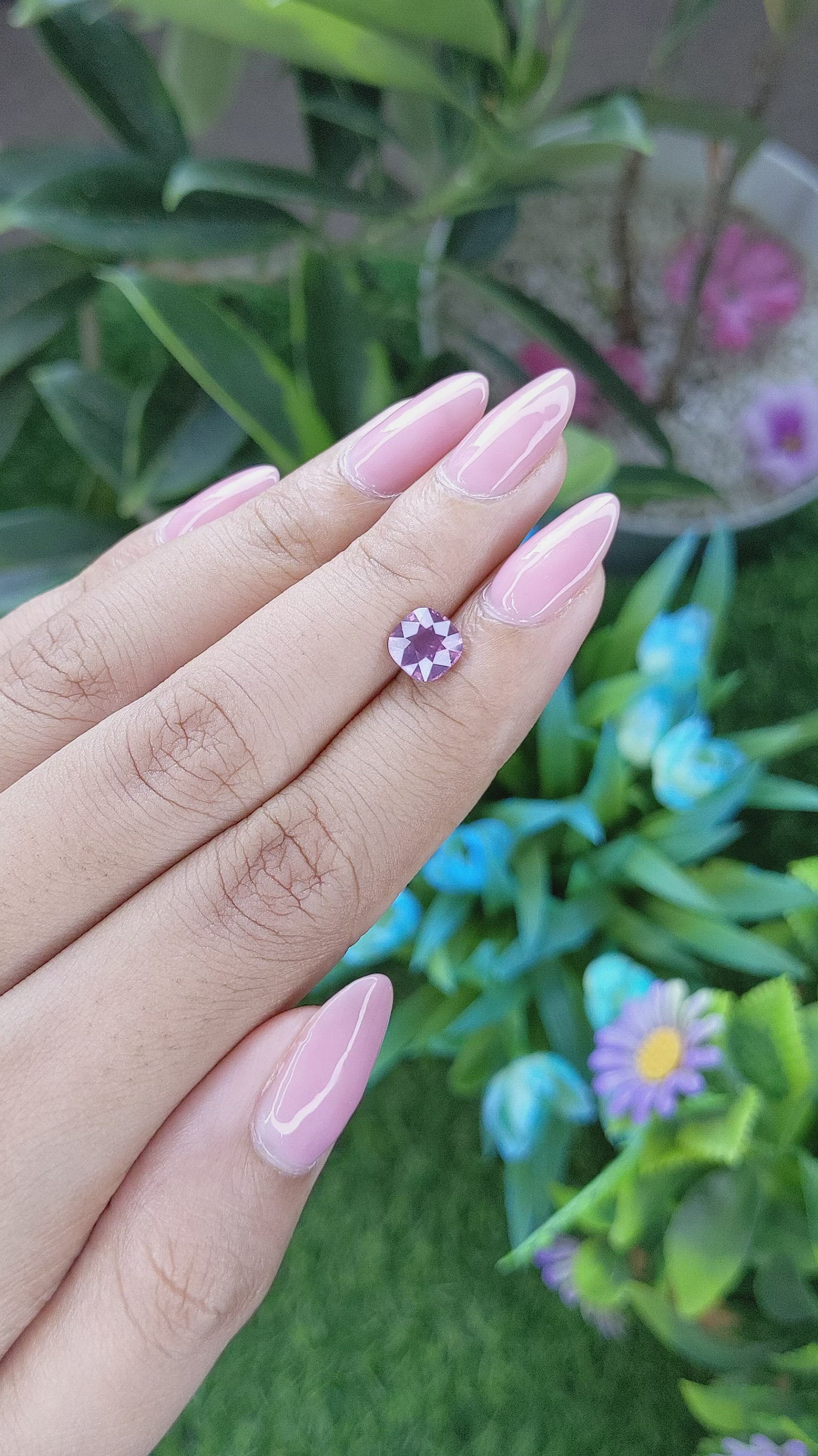 1.52 Ct. Purplish Pink Sapphire from Madagascar Size Video