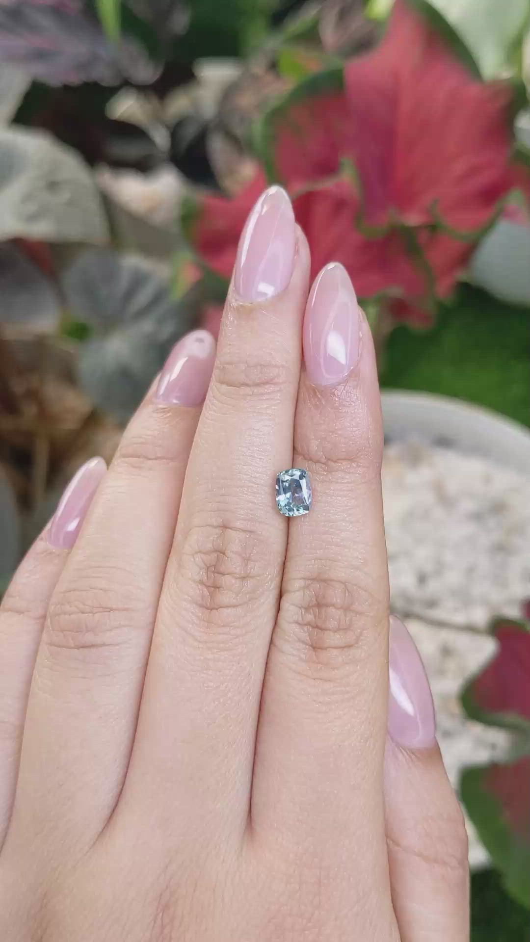 1.12 Ct. Greenish Blue Sapphire from Montana Size Video