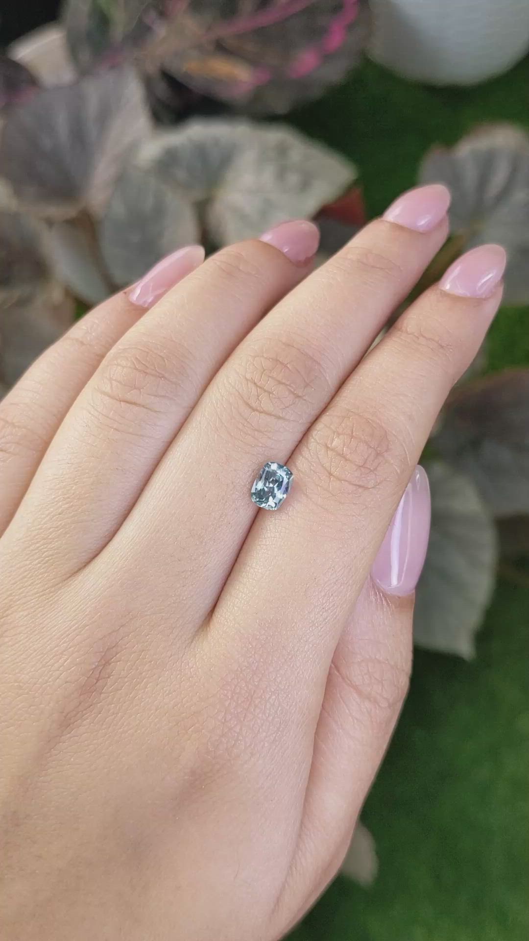 1.12 Ct. Greenish Blue Sapphire from Montana Size Video