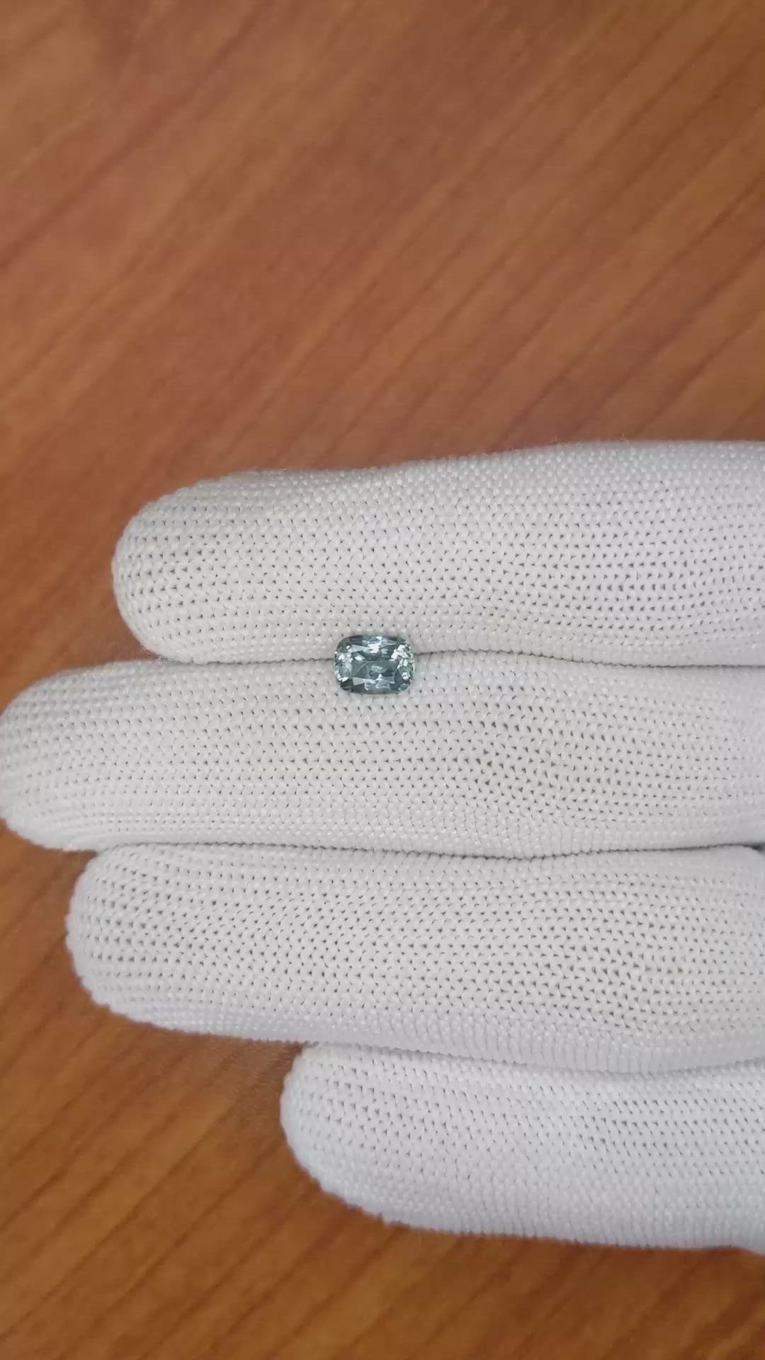 1.12 Ct. Greenish Blue Sapphire from Montana Size Video