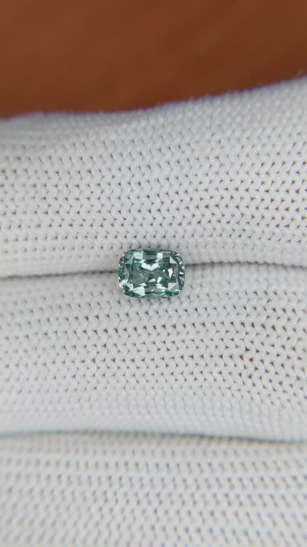 1.12 Ct. Greenish Blue Sapphire from Montana Size Video