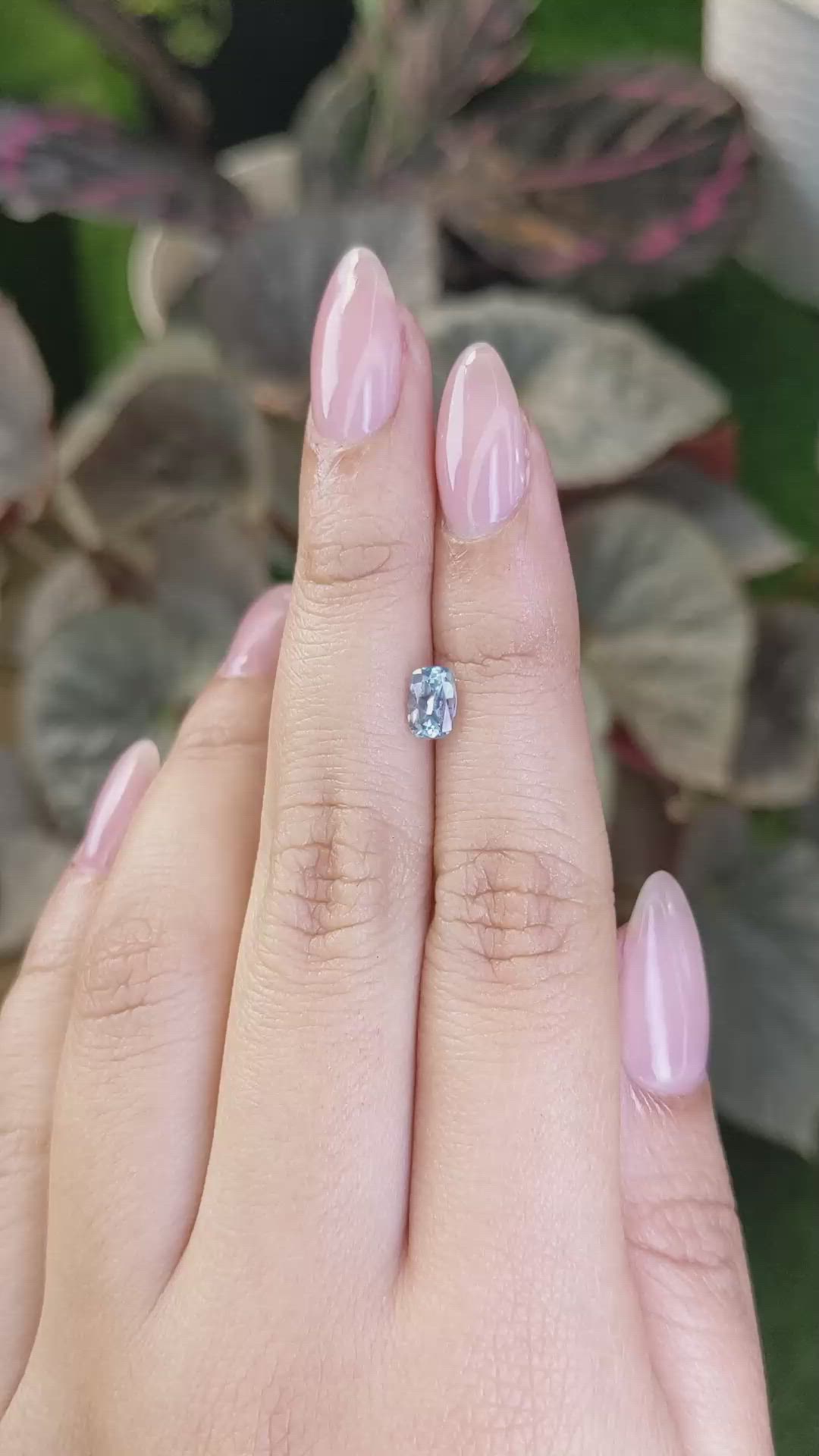 0.89 Ct. Greyish Blue Sapphire from Montana Size Video