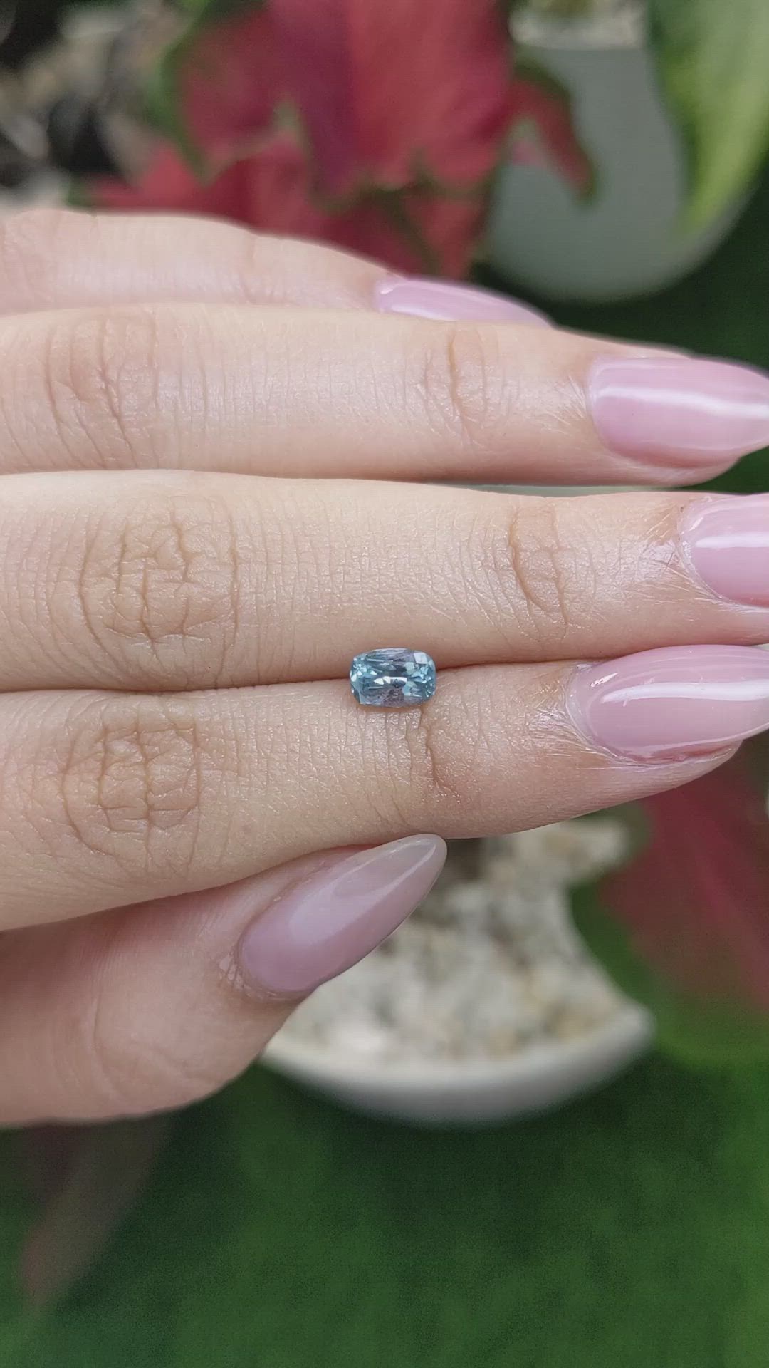 0.89 Ct. Greyish Blue Sapphire from Montana Size Video