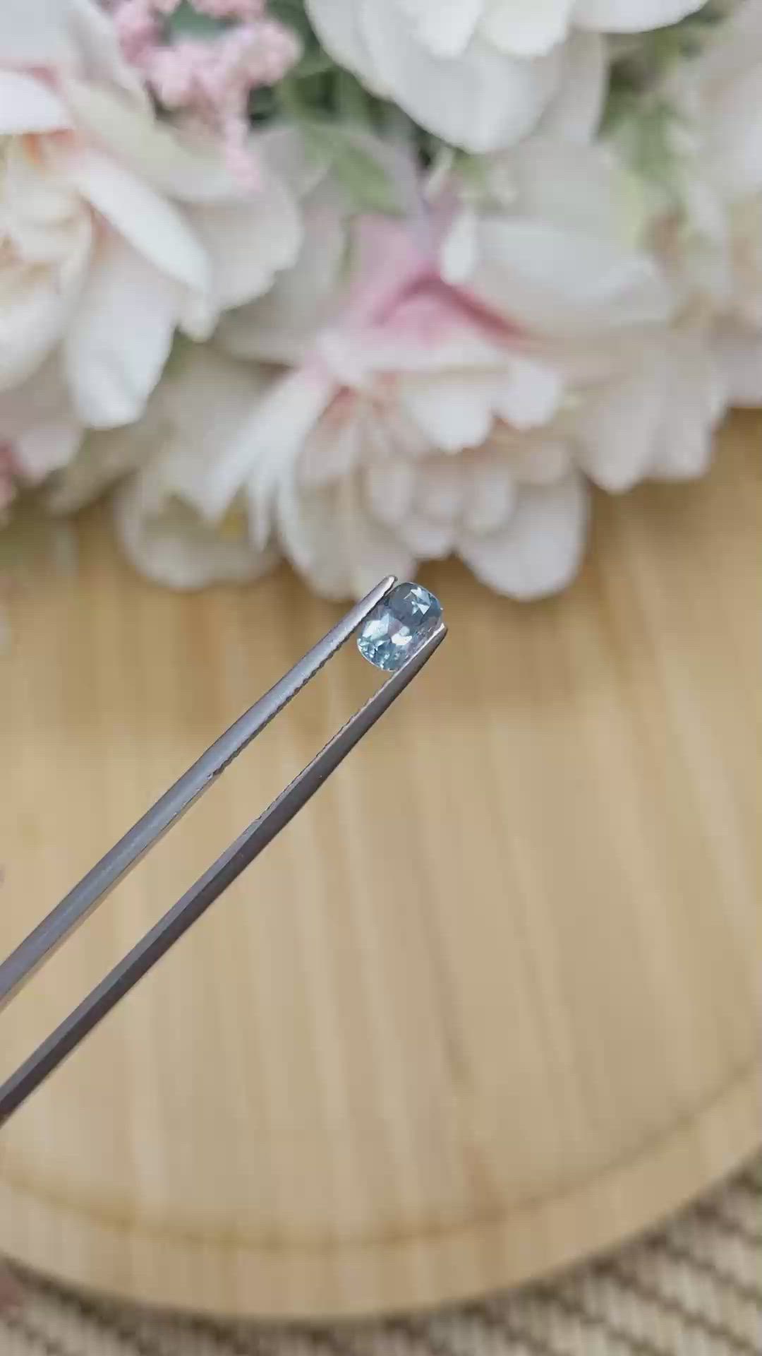 0.89 Ct. Greyish Blue Sapphire from Montana Size Video