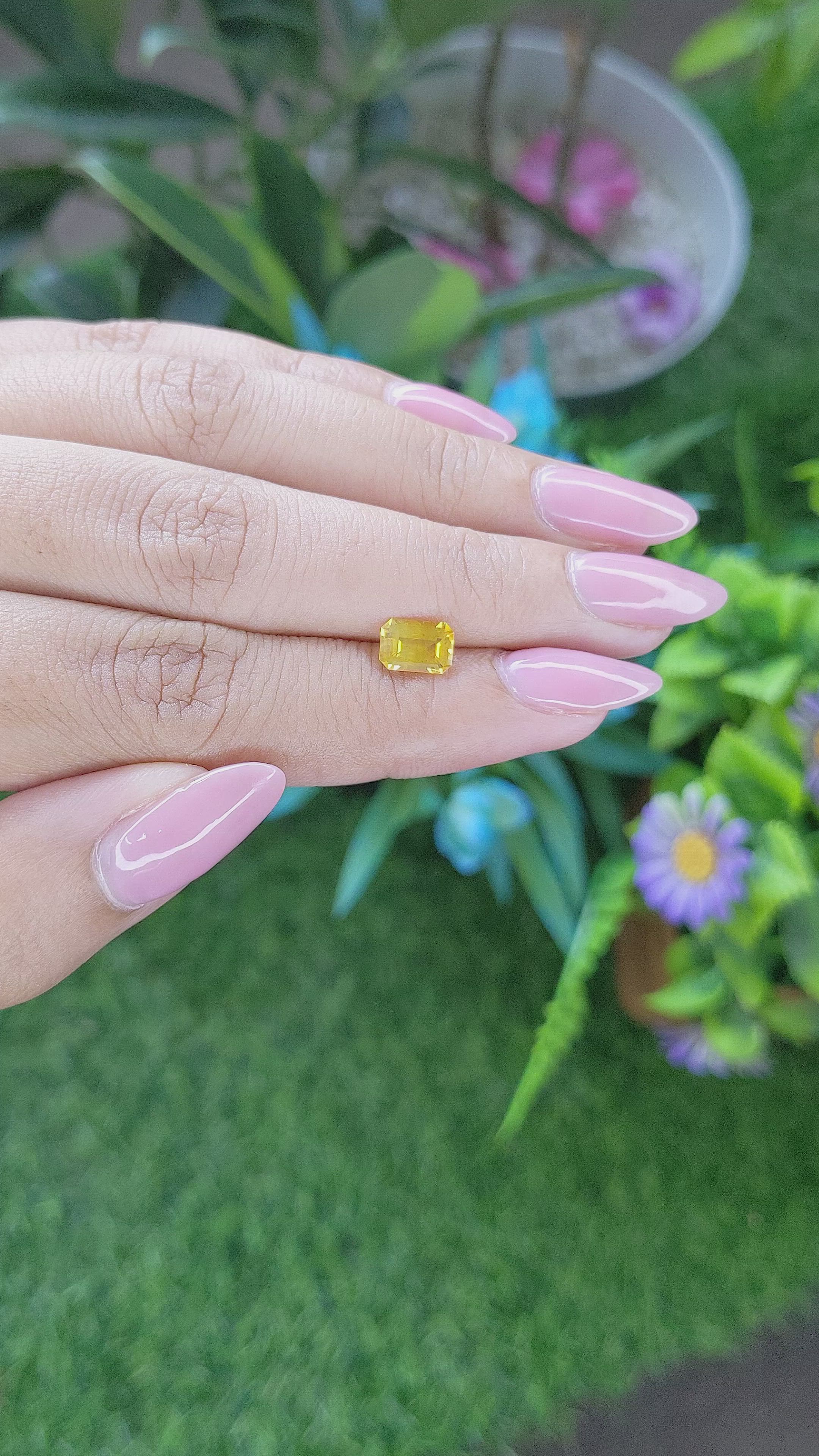 1.16 Ct. Yellow Sapphire from Ceylon (Sri Lanka) Size Video