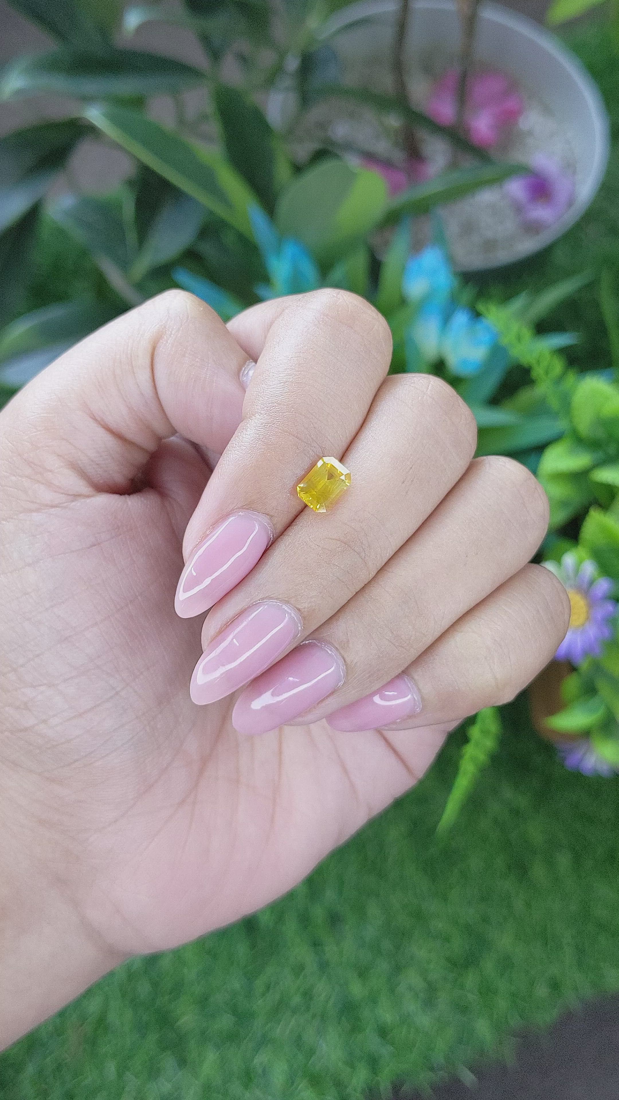 1.16 Ct. Yellow Sapphire from Ceylon (Sri Lanka) Size Video