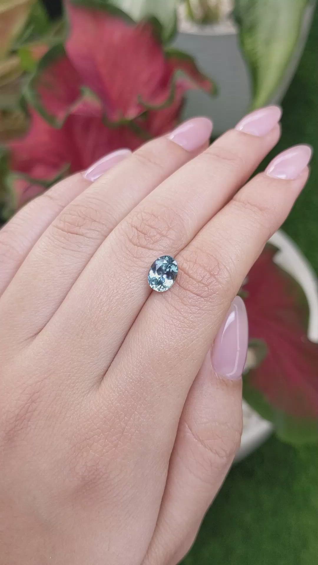 1.85 Ct. Bluish Green Sapphire from Montana Size Video