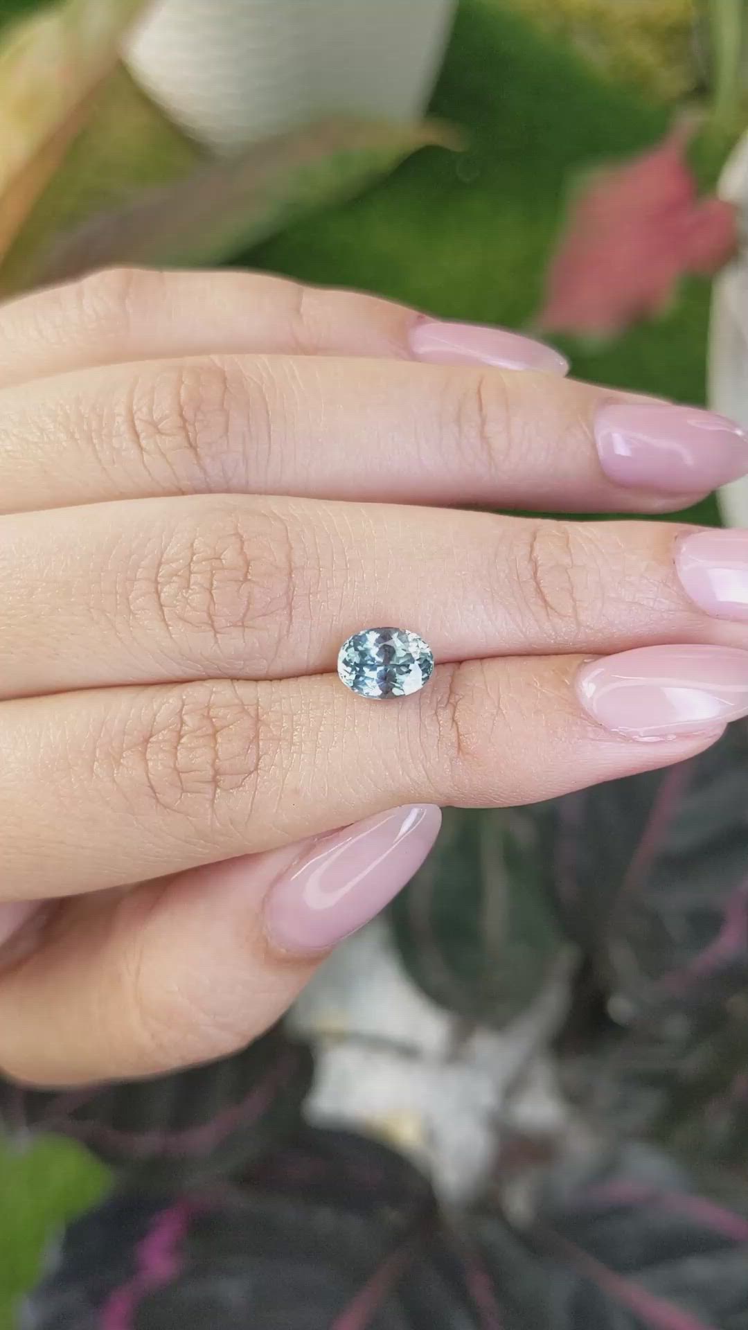 1.85 Ct. Bluish Green Sapphire from Montana Size Video