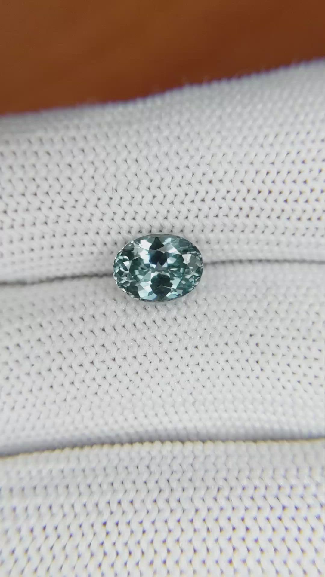 1.85 Ct. Bluish Green Sapphire from Montana Size Video