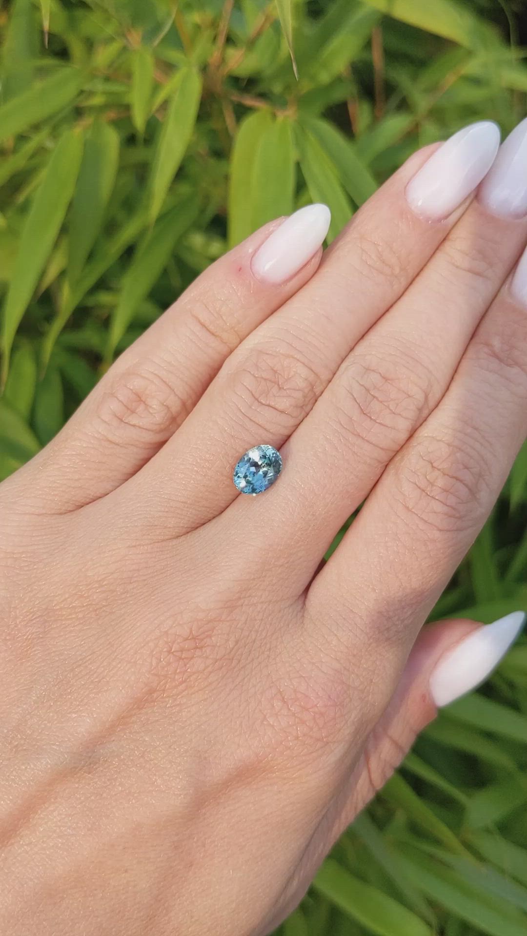 1.85 Ct. Greenish Blue Sapphire from Montana Size Video