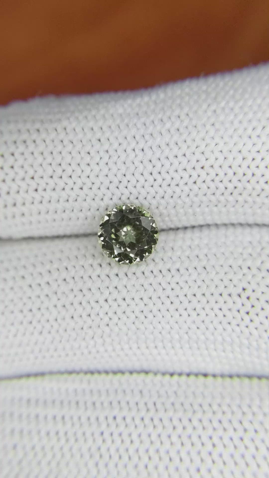 1.27 Ct. Yellowish Green Sapphire from Montana Size Video