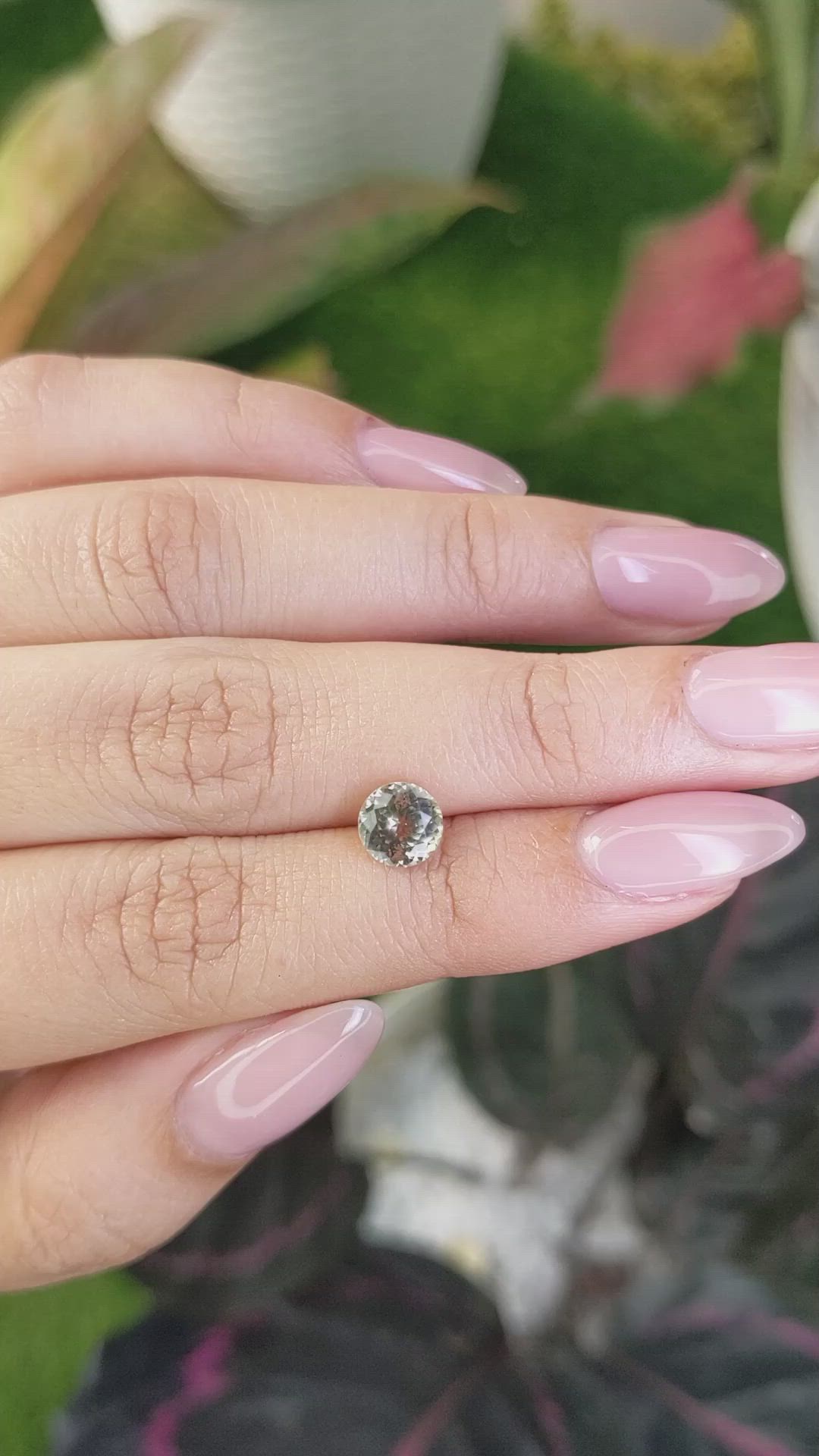 1.27 Ct. Yellowish Green Sapphire from Montana Size Video