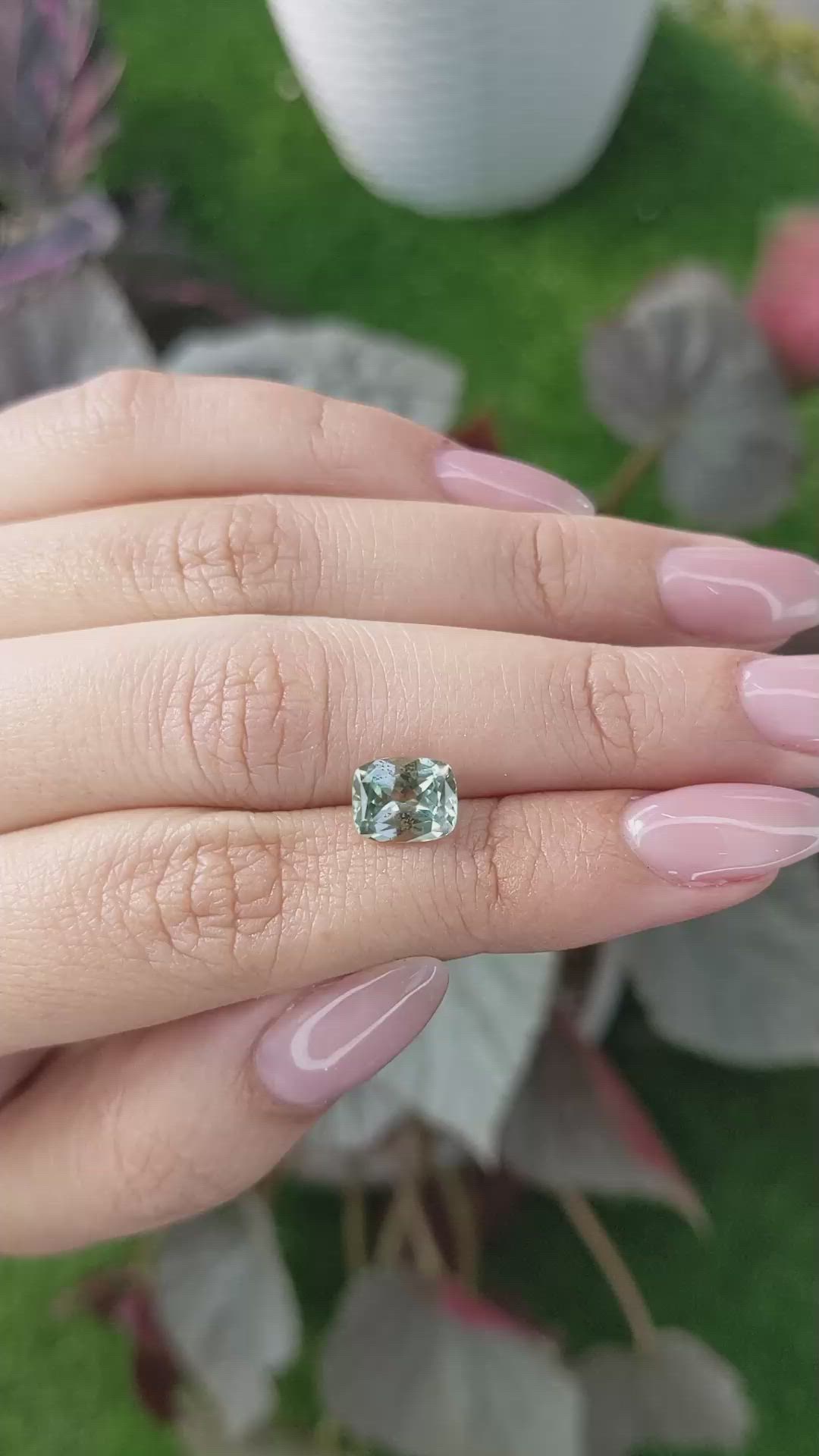 2.06 Ct. Bluish Green Sapphire from Montana Size Video