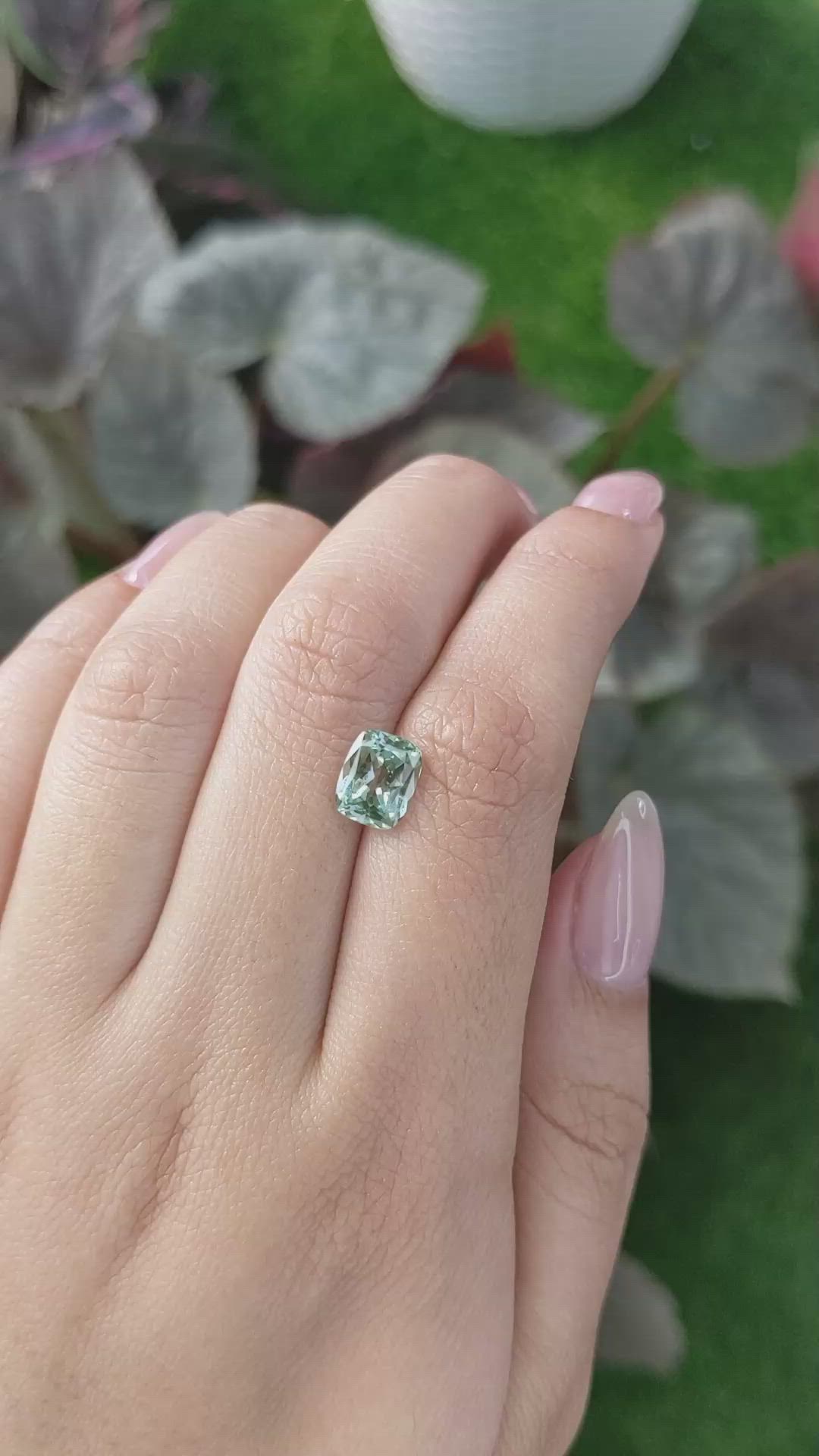 2.06 Ct. Bluish Green Sapphire from Montana Size Video