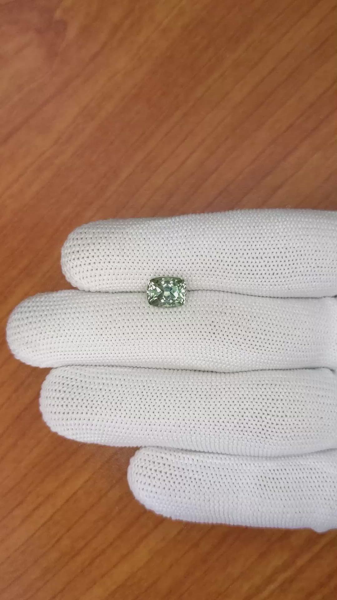 2.18 Ct. Green Sapphire from Montana Size Video