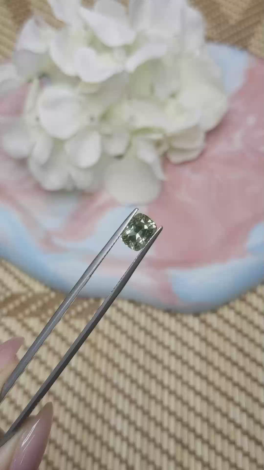 2.18 Ct. Green Sapphire from Montana Size Video
